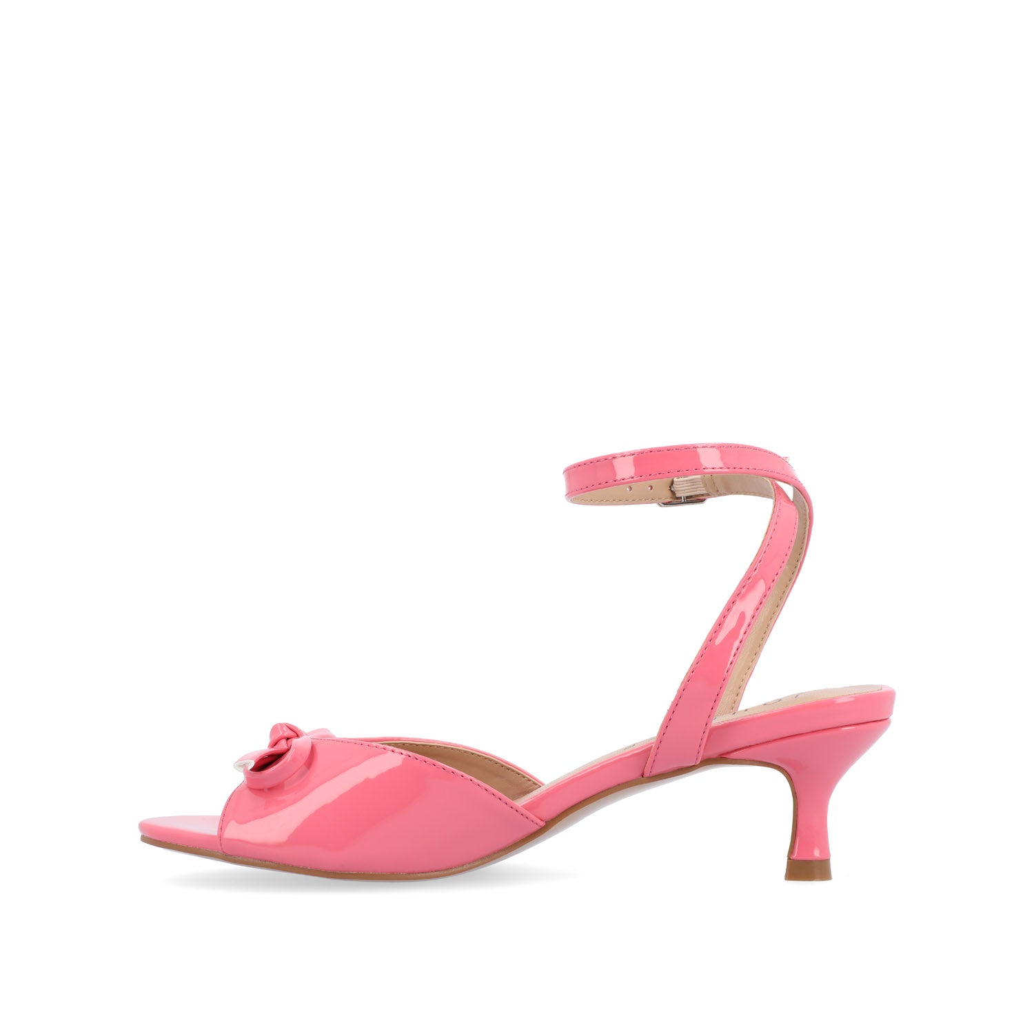 JENNIFER STRAPPY KITTEN HEELS IN PATENT - Pink Patent