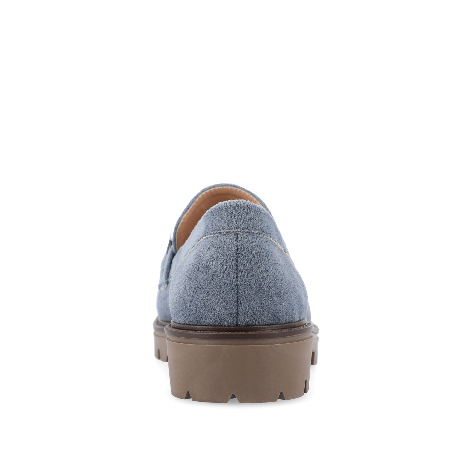 JESSAMEY HORSE BIT LOAFER FLATS - Light Blue Faux Suede
