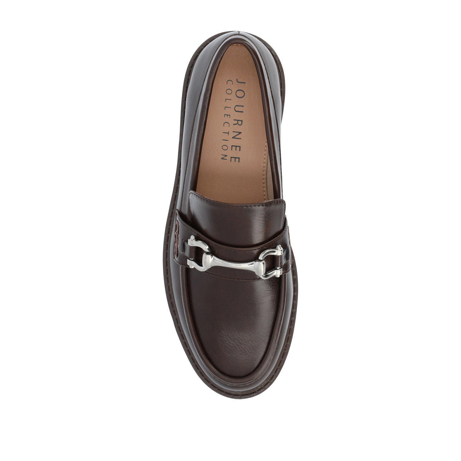 JESSAMEY HORSE BIT LOAFER FLATS - Brown Vegan Leather