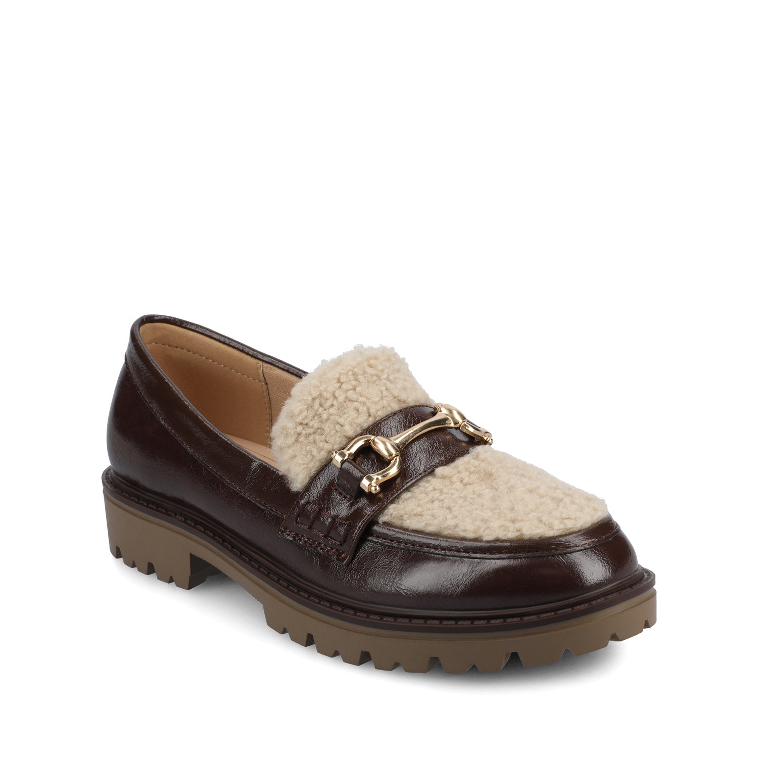 JESSAMEY LOAFER FLAT IN WIDE - Crinkle Brown