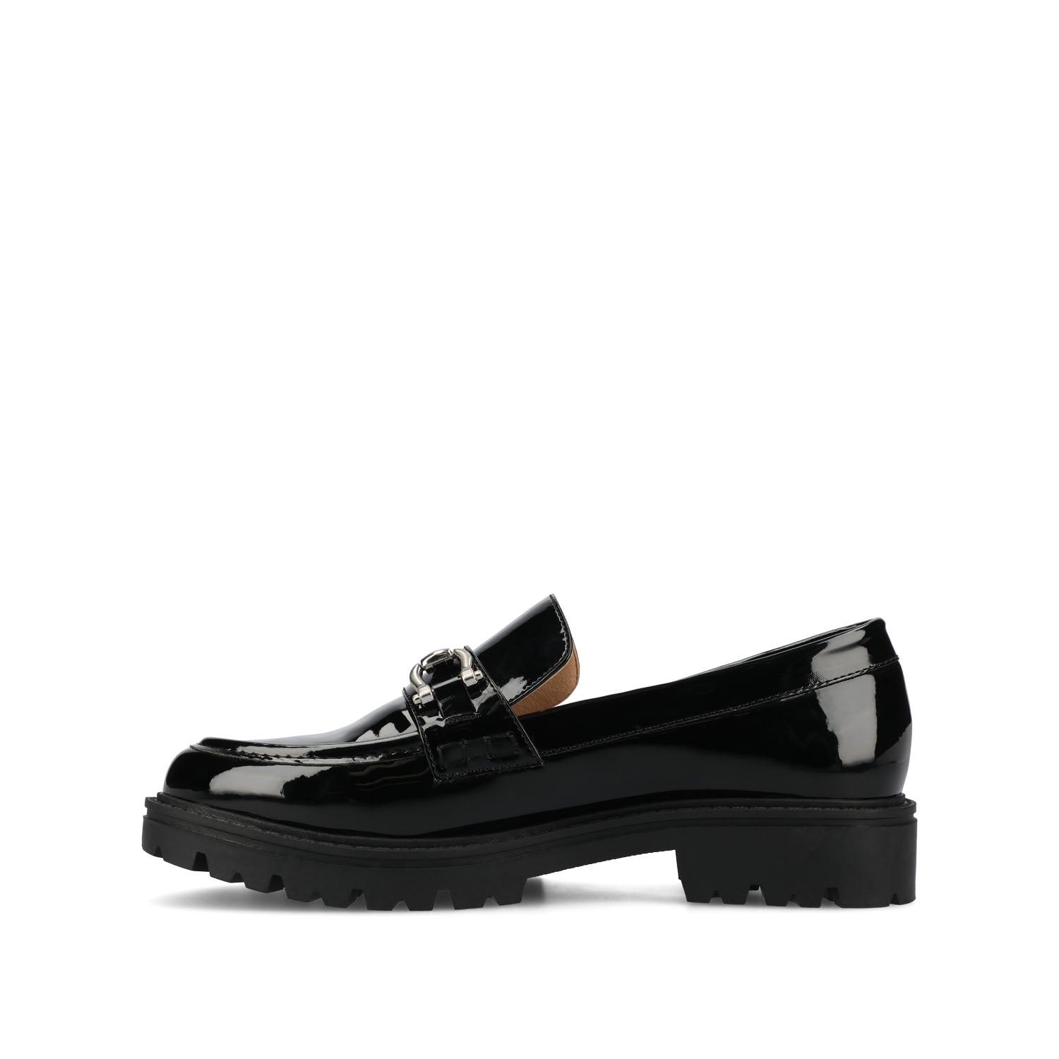 JESSAMEY HORSE BIT LOAFER FLATS - Black Patent Leather