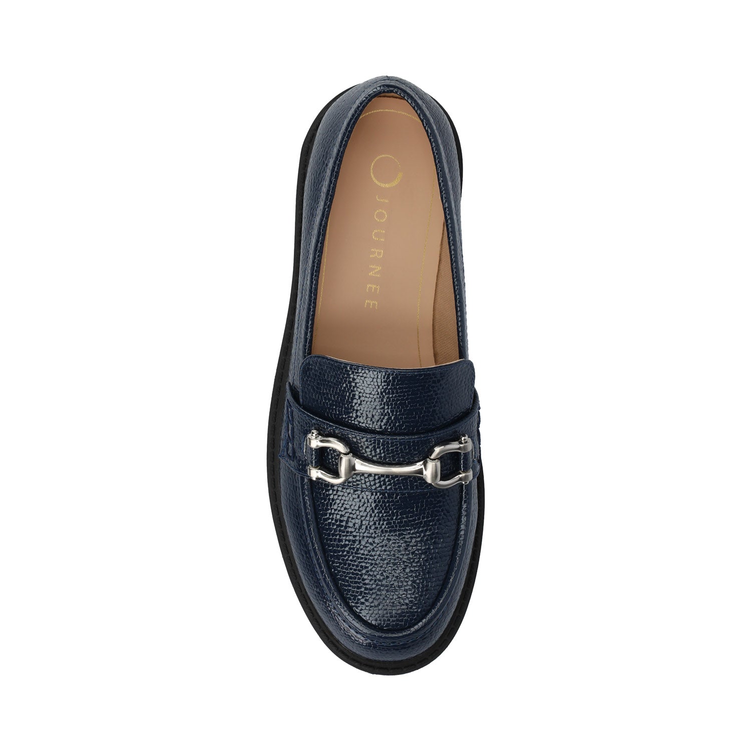 JESSAMEY LOAFER FLAT IN WIDE - Navy Patent