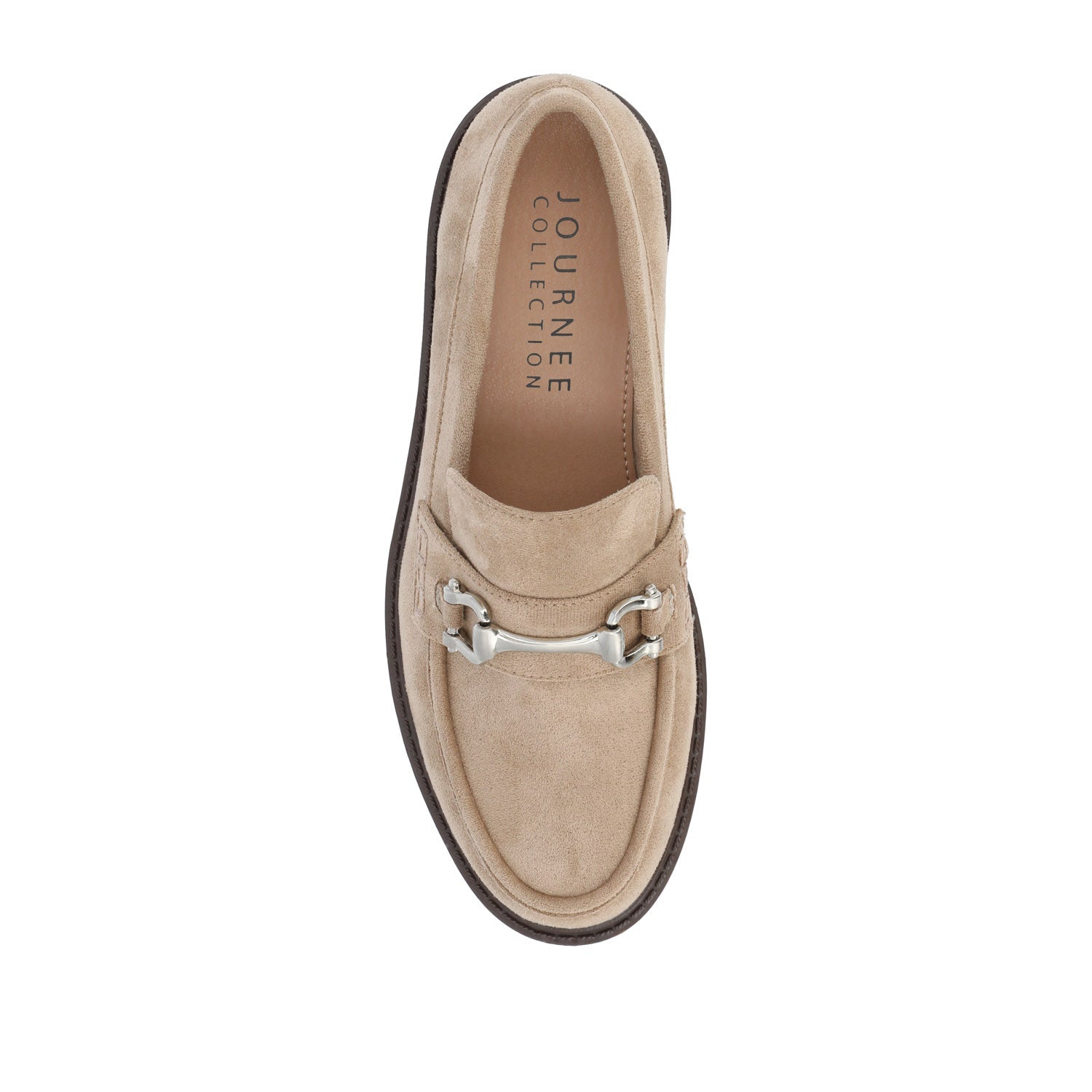 JESSAMEY HORSE BIT LOAFER FLATS - Taupe Suede