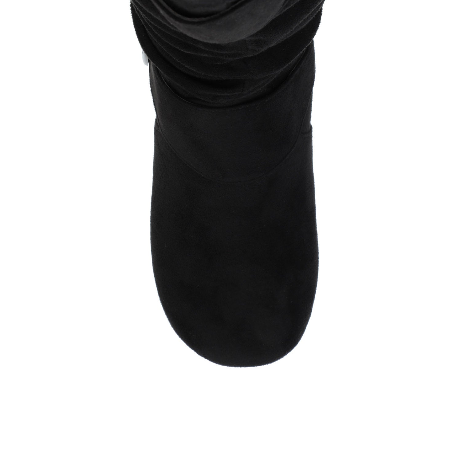 JESTER KNEE HIGH BOOTS IN WIDE CALF - Black Faux Suede