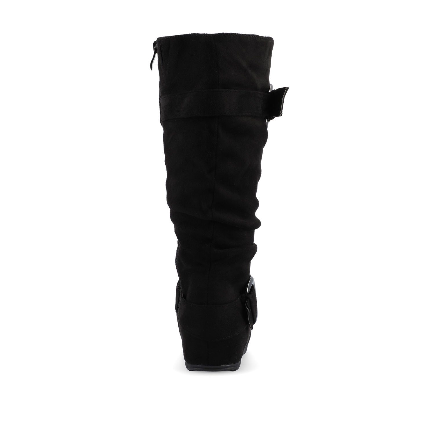 JESTER KNEE HIGH BOOTS IN FAUX SUEDE - Black Faux Suede