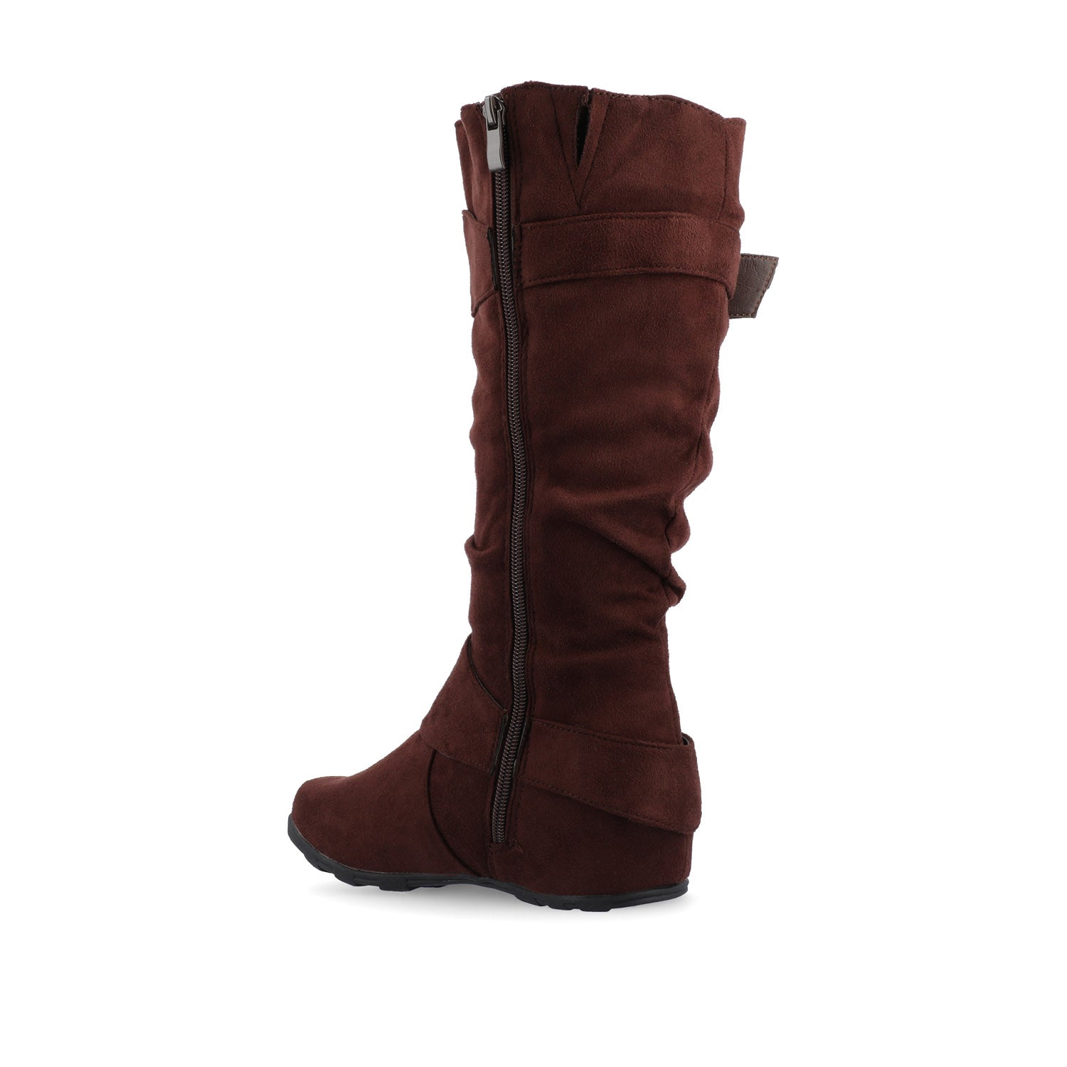 JESTER KNEE HIGH BOOTS IN WIDE CALF - Brown Faux Suede