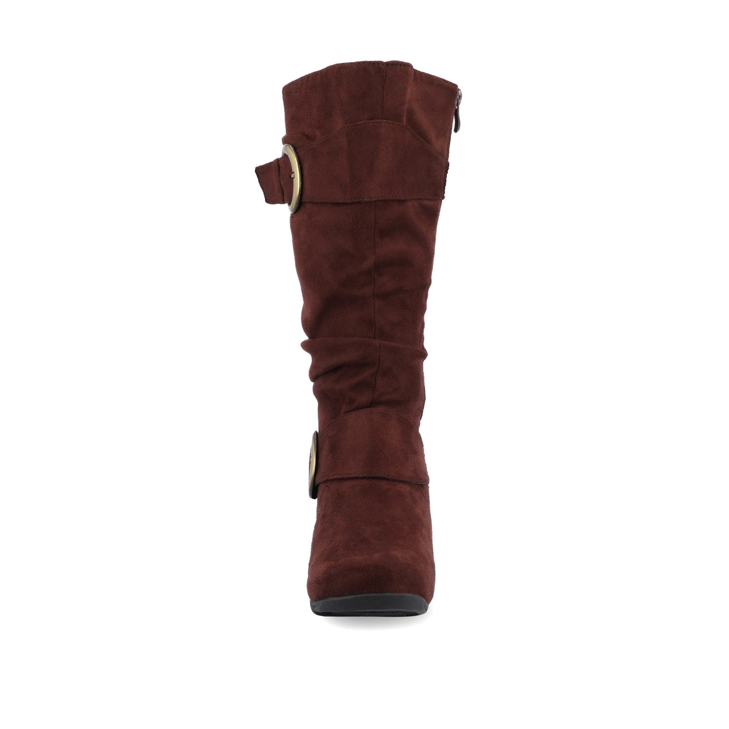 JESTER KNEE HIGH BOOTS IN FAUX SUEDE - Brown Faux Suede