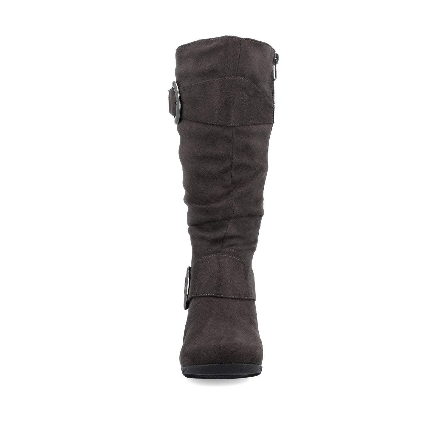 JESTER KNEE HIGH BOOTS IN FAUX SUEDE - Grey Faux Suede