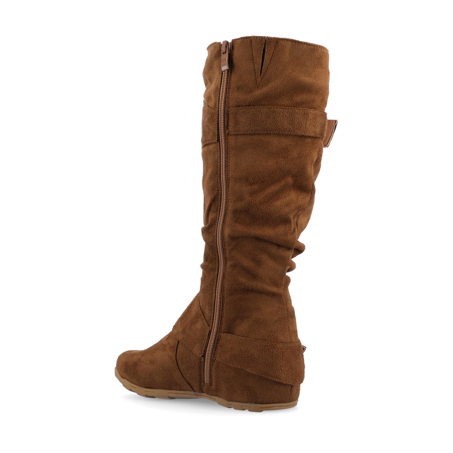 JESTER KNEE HIGH BOOTS IN X-WIDE CALF - Camel Faux Suede