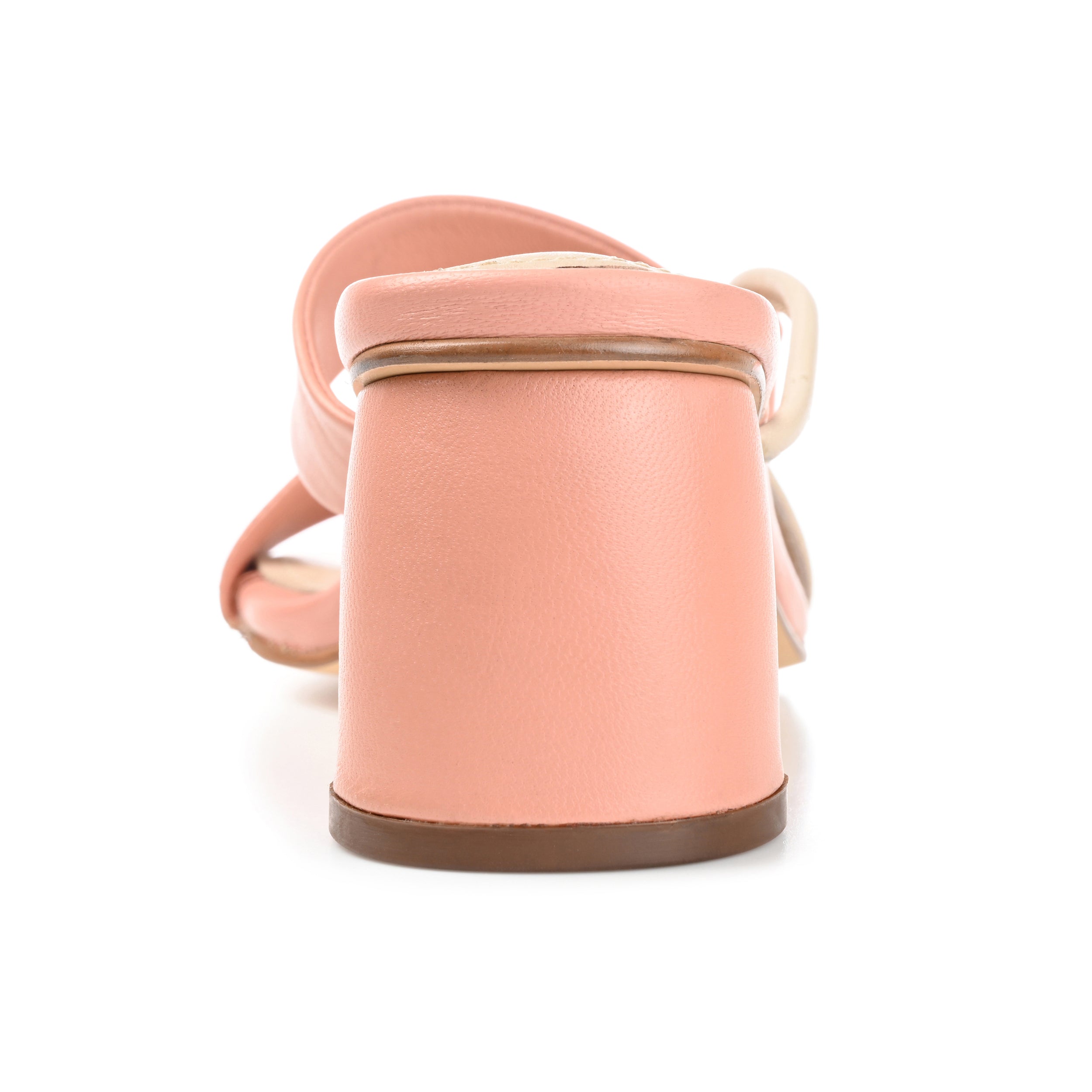 JOSSETTE BLOCK HEEL MULES IN LEATHER - Pink