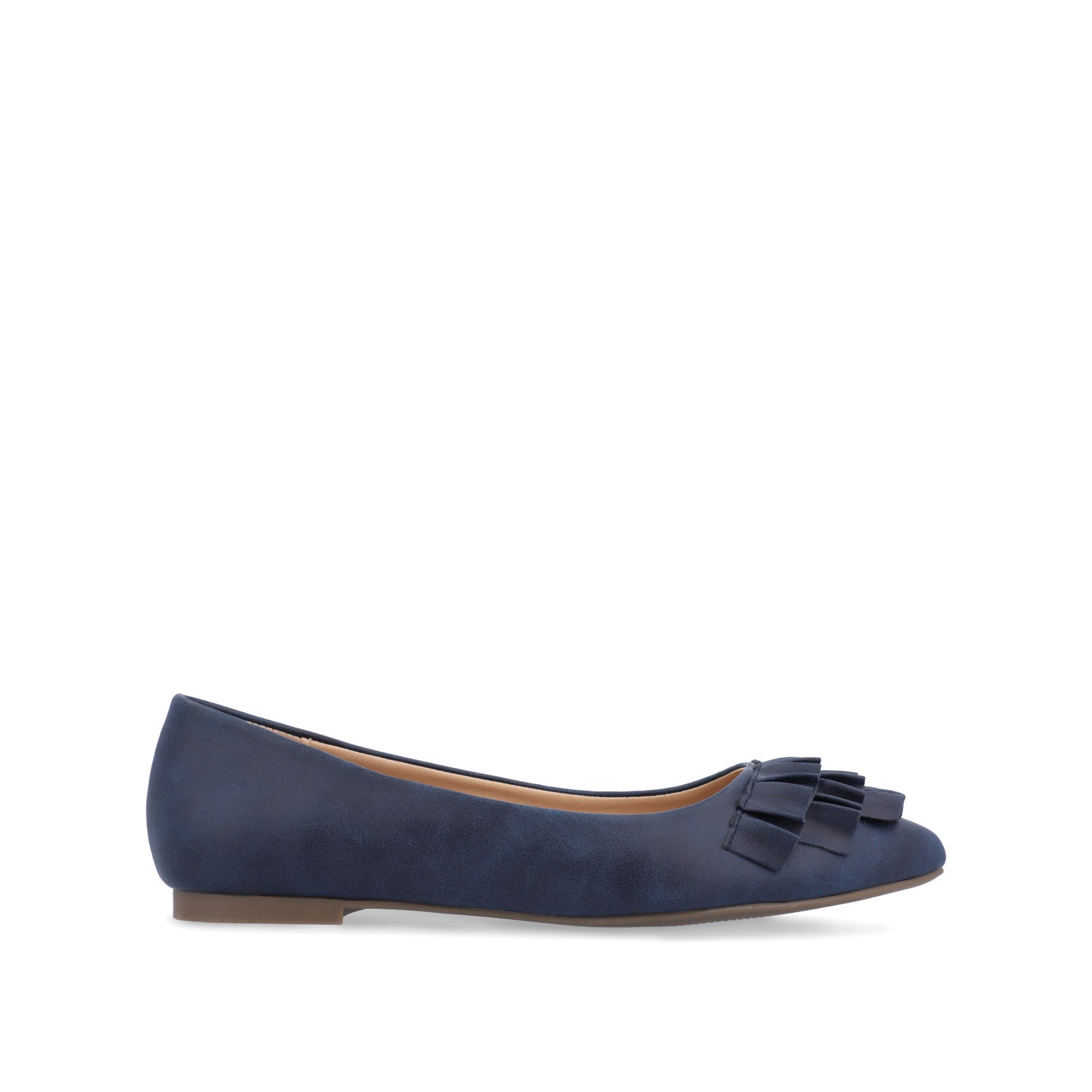 JUDY RUFFLED BALLET FLATS IN WIDE - Blue PU