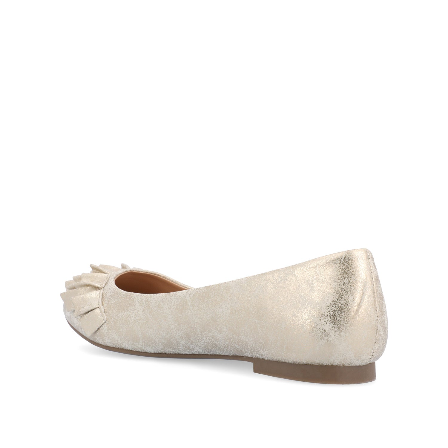 JUDY RUFFLED BALLET FLATS IN WIDE - Gold PU