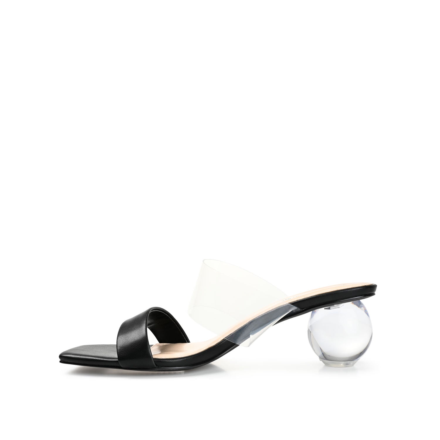 JULY GLOBE HEELS IN VEGAN LEATHER