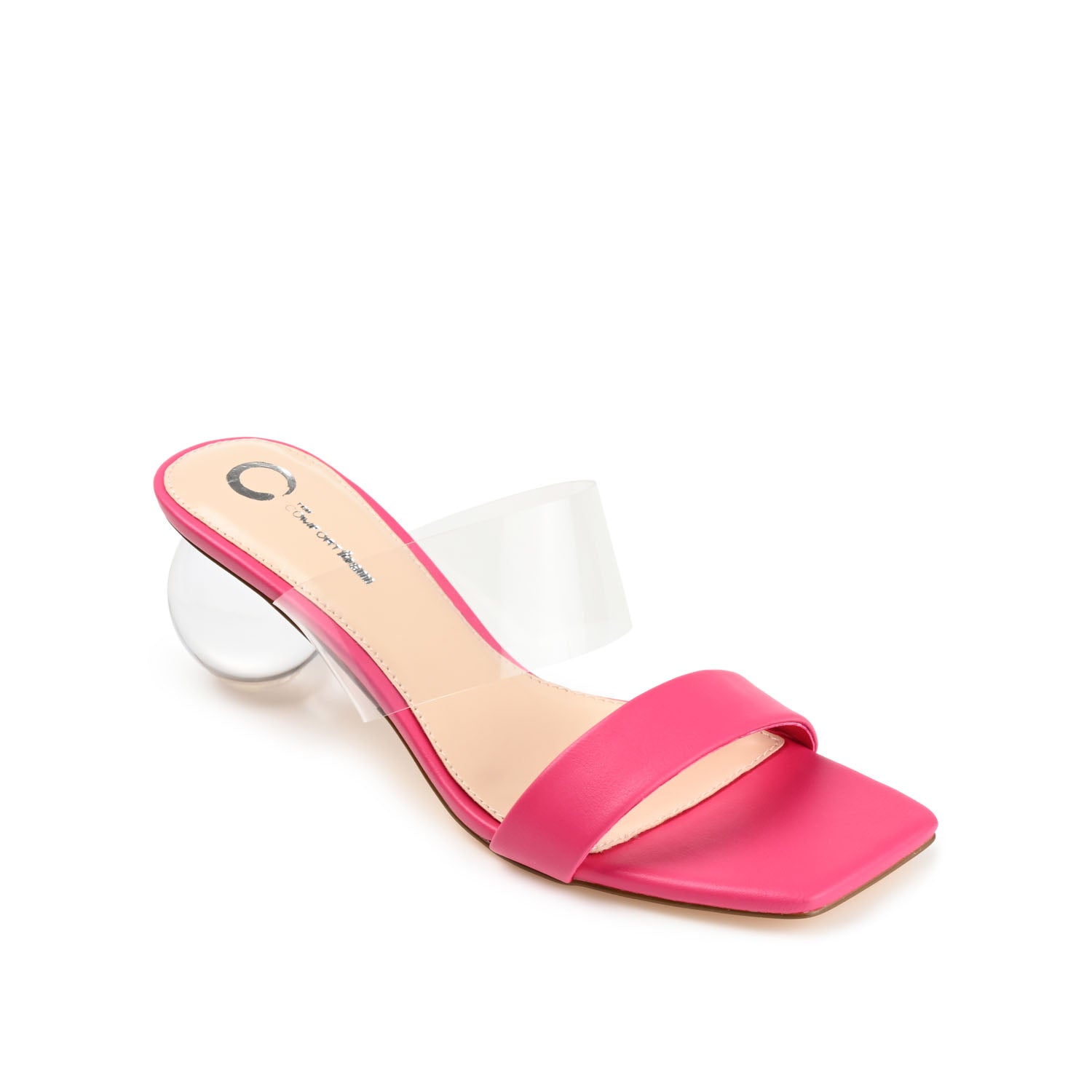 JULY GLOBE HEELS IN VEGAN LEATHER