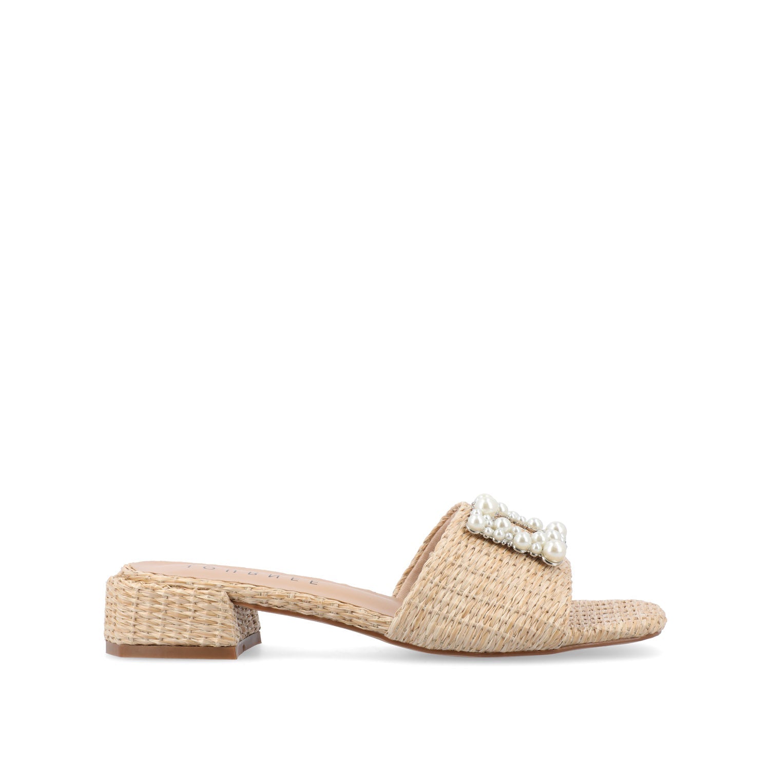 JUSTINA HEELED SANDALS IN FAUX RAFFLA - Natural Faux Raffia