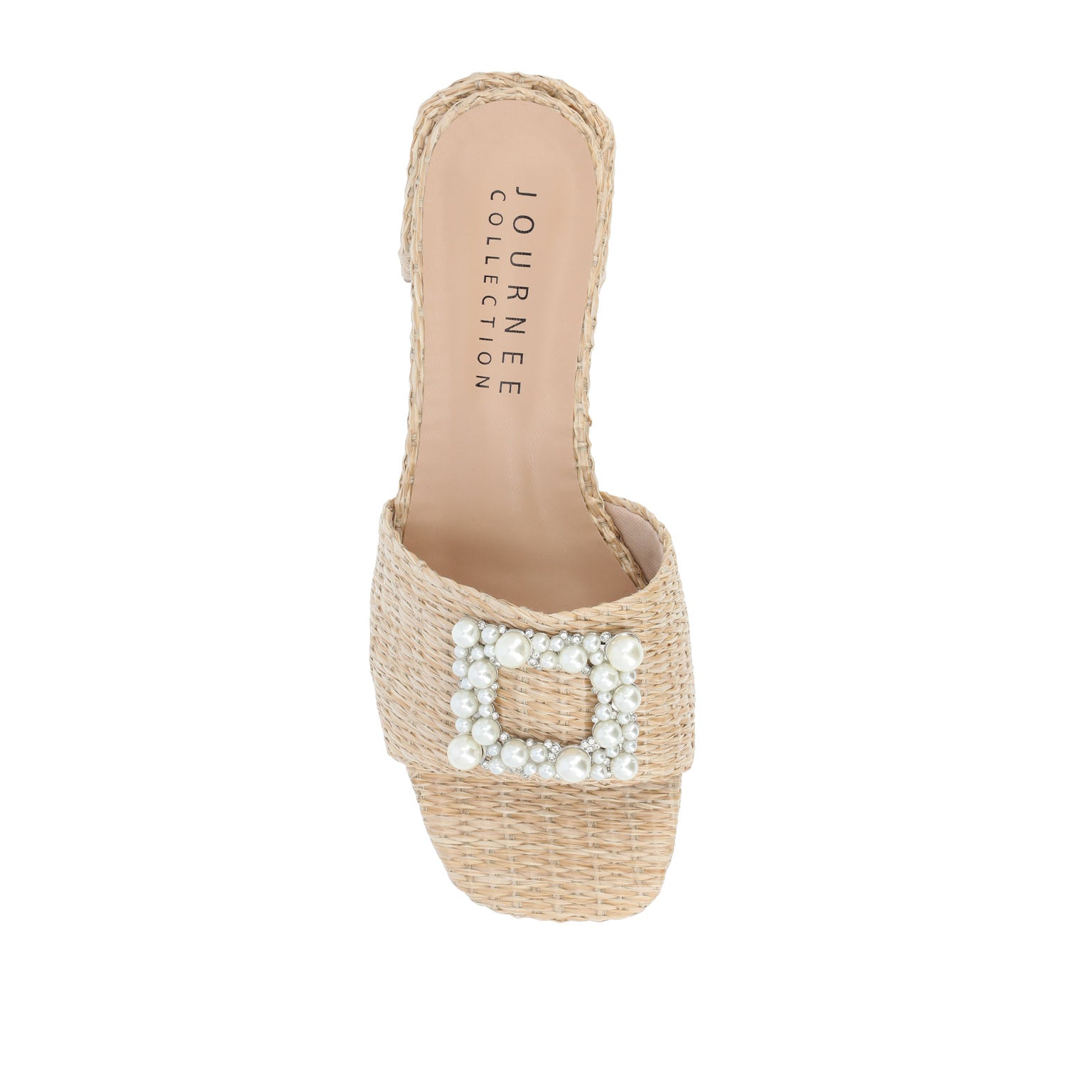 JUSTINA HEELED SANDALS IN FAUX RAFFLA - Natural Faux Raffia