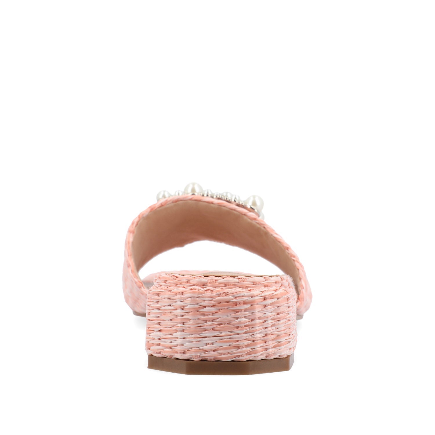 JUSTINA HEELED SANDALS IN FAUX RAFFLA - Pink Faux Raffia