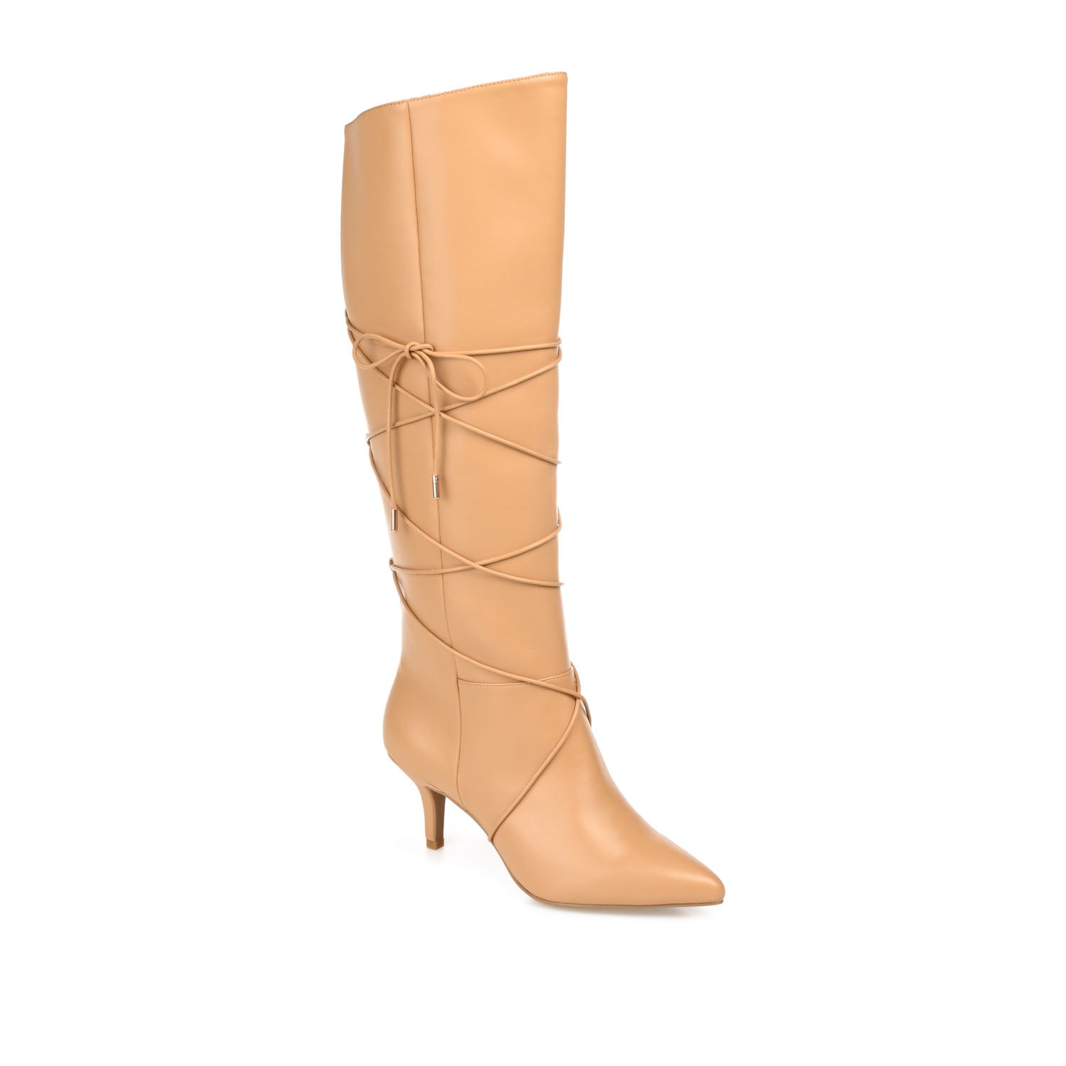 KAAVIA HEELED BOOTS IN X-WIDE CALF - Tan PU