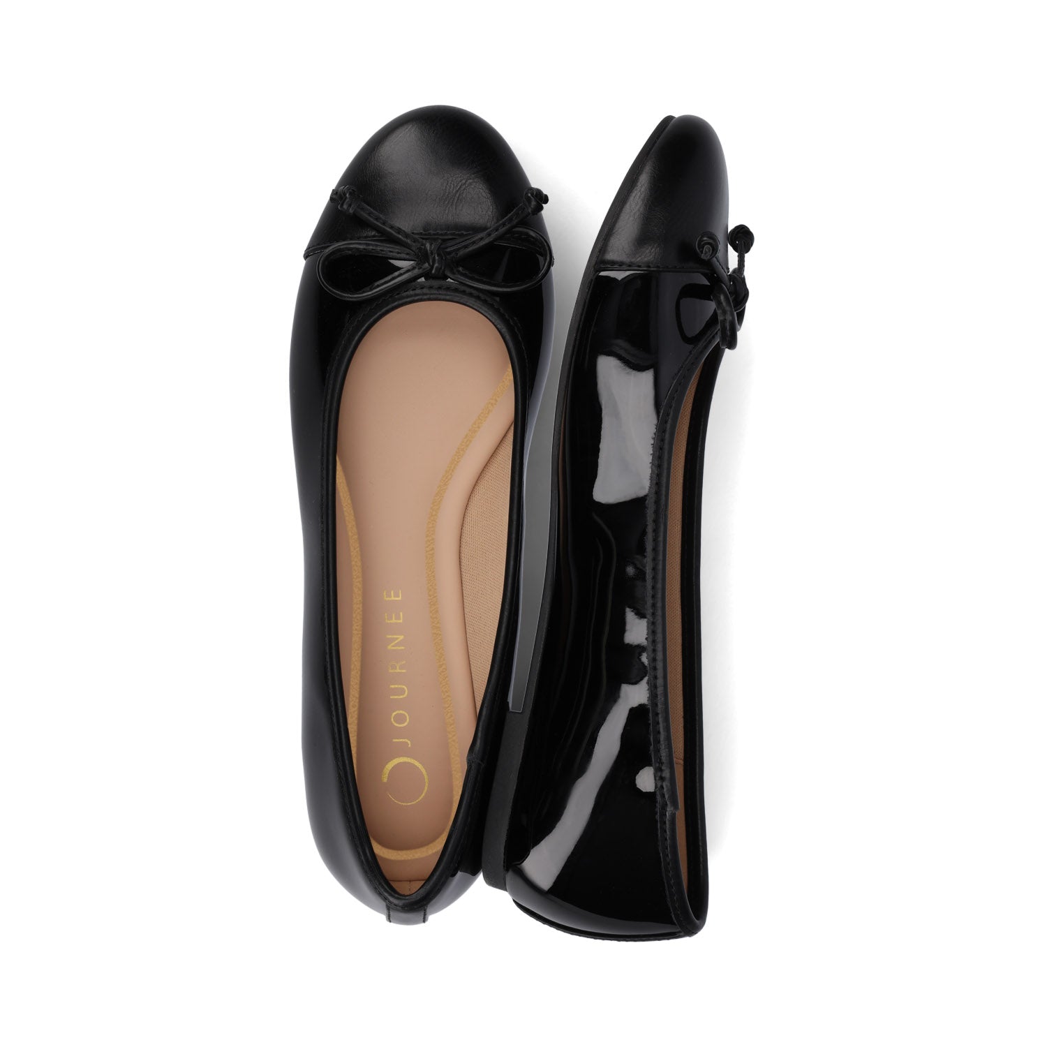 KAIAH CAPTOE BALLET FLATS IN VEGAN LEATHER - Black Patent