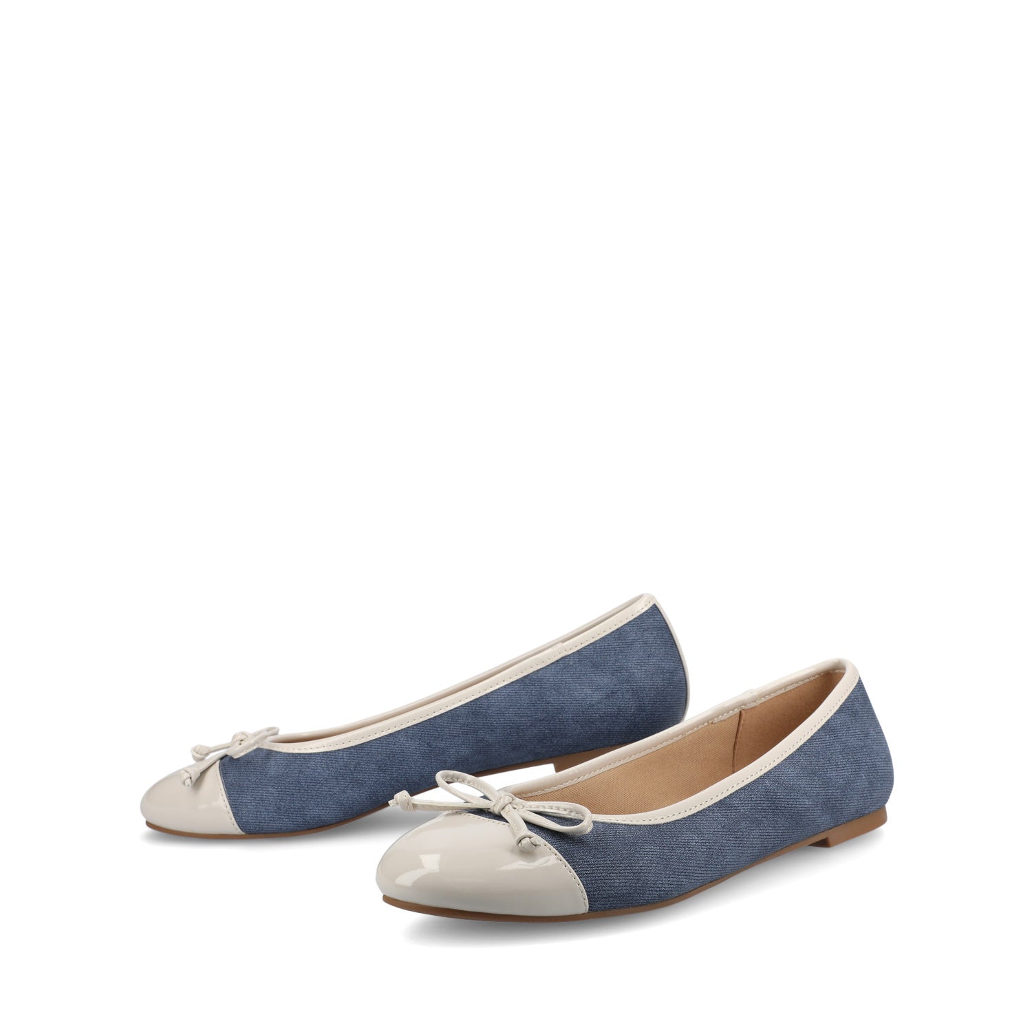 KAIAH CAPTOE BALLET FLATS IN WIDE - Classic Blue Denim