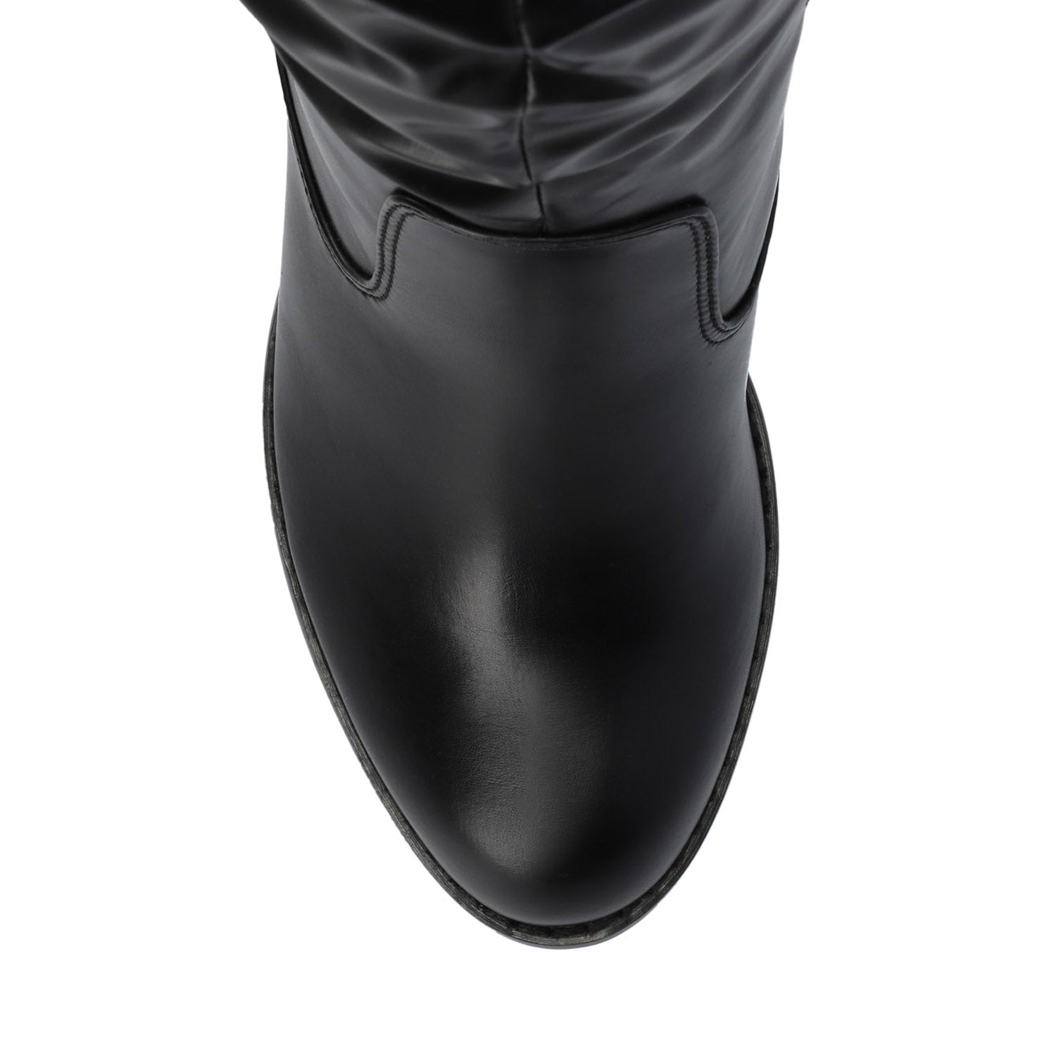 KAISON THIGH HIGH BOOTS IN FAUX SUEDE - Black PU