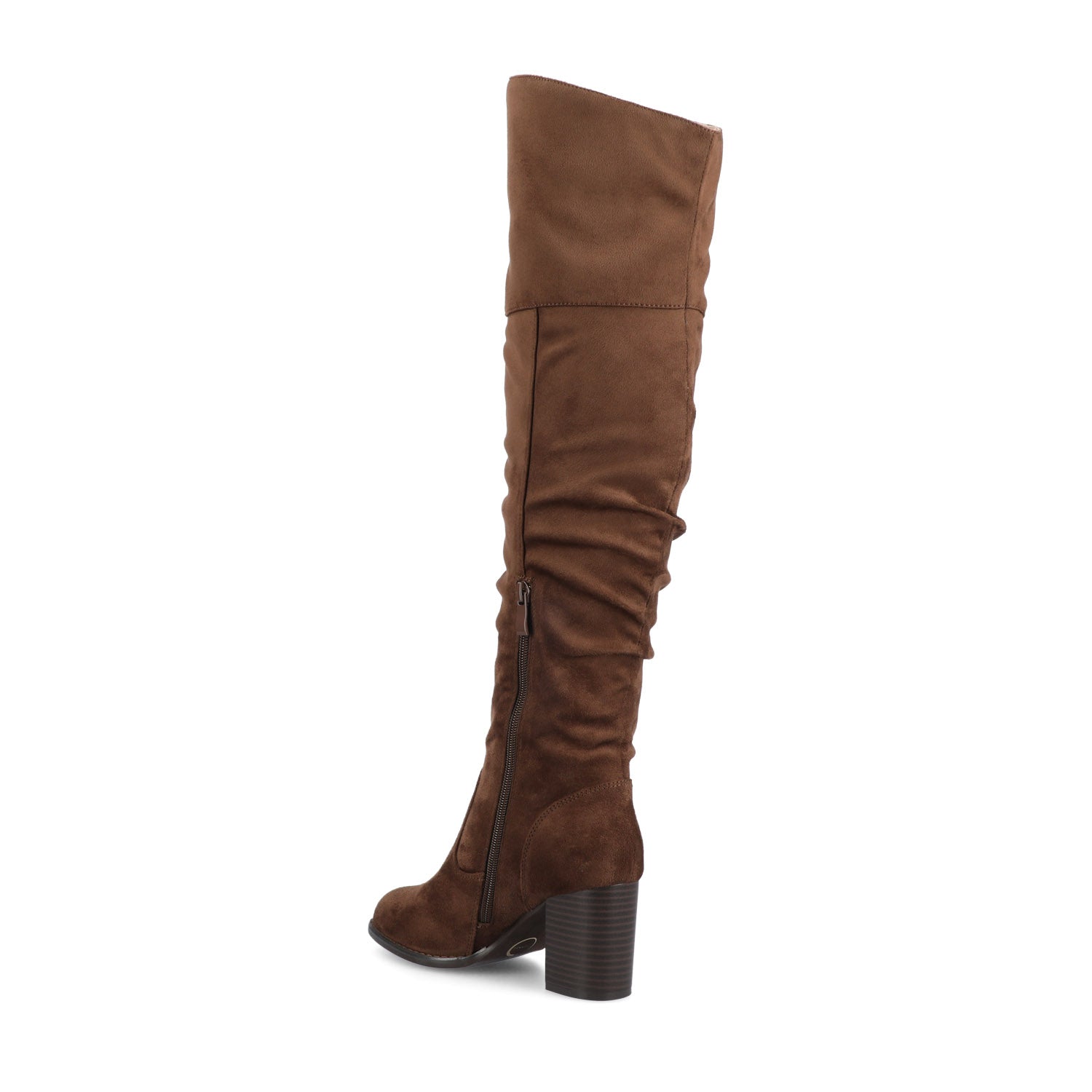 KAISON THIGH HIGH BOOTS IN WIDE CALF - Chocolate Suede