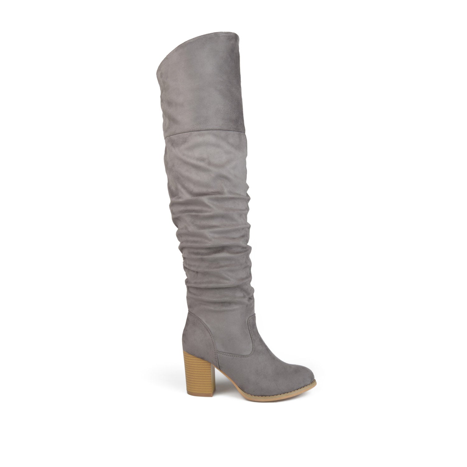 KAISON BOOTS IN WIDE WIDTH & CALF - Grey Faux Suede