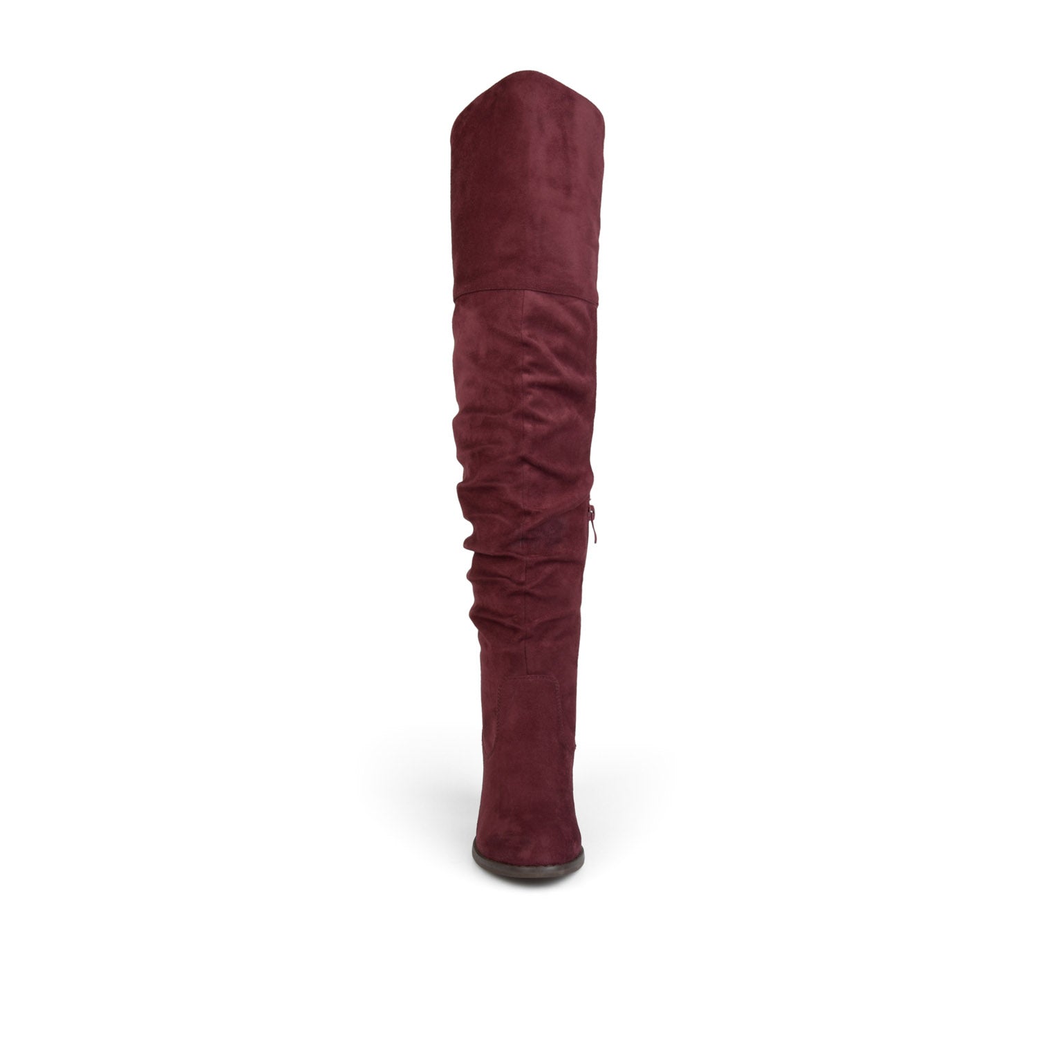 KAISON THIGH HIGH BOOTS IN X-WIDE CALF - Wine Faux Suede