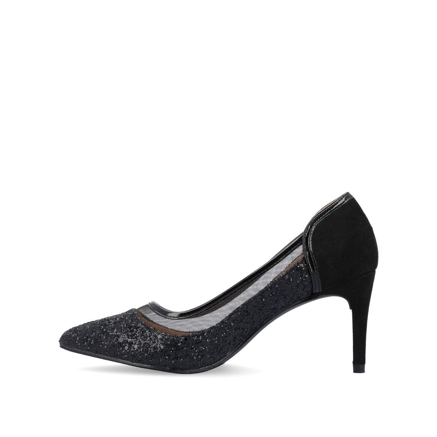 KALANI STILETTO HEELS IN GLITTER MATERIAL - Black