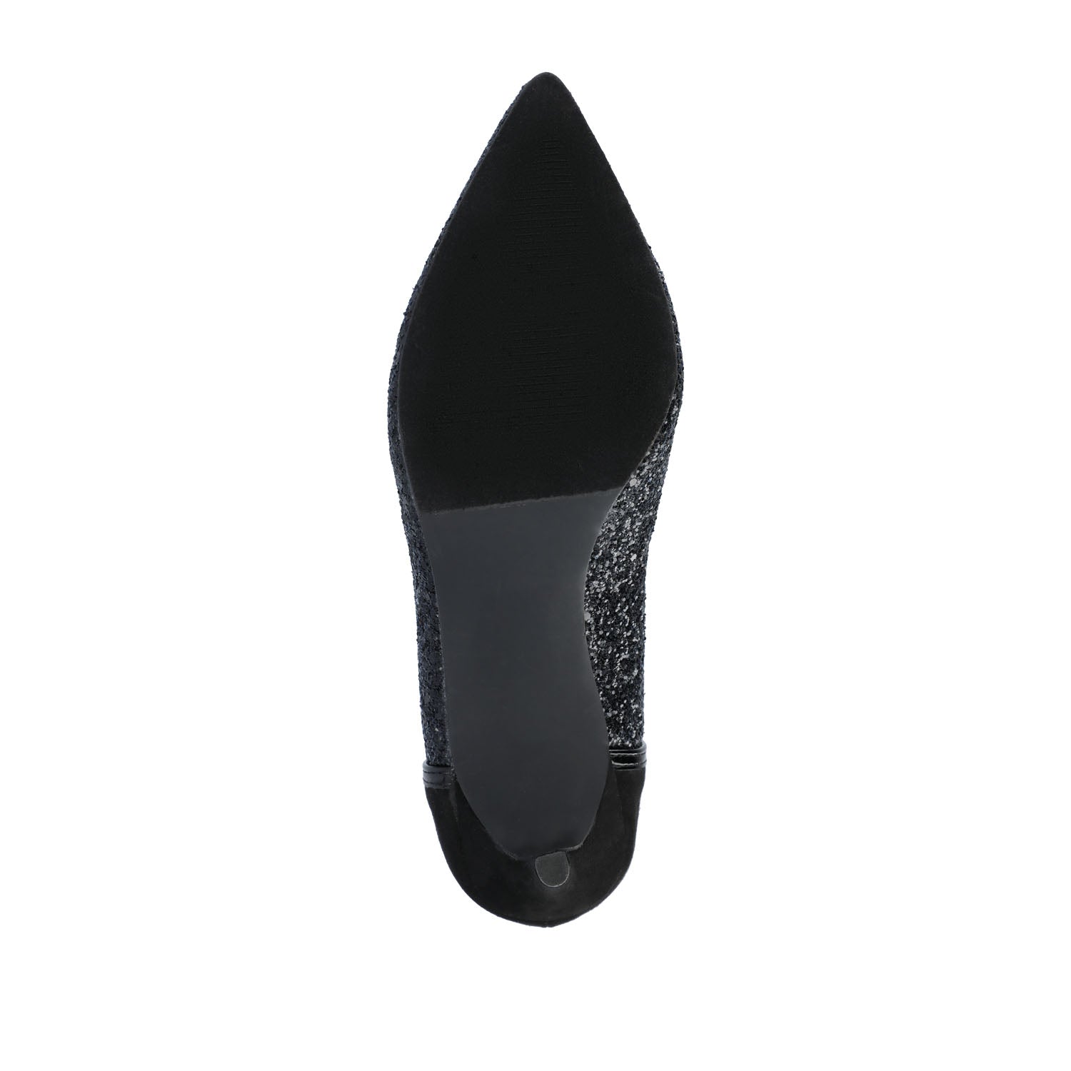 KALANI STILETTO HEELS IN GLITTER MATERIAL - Black