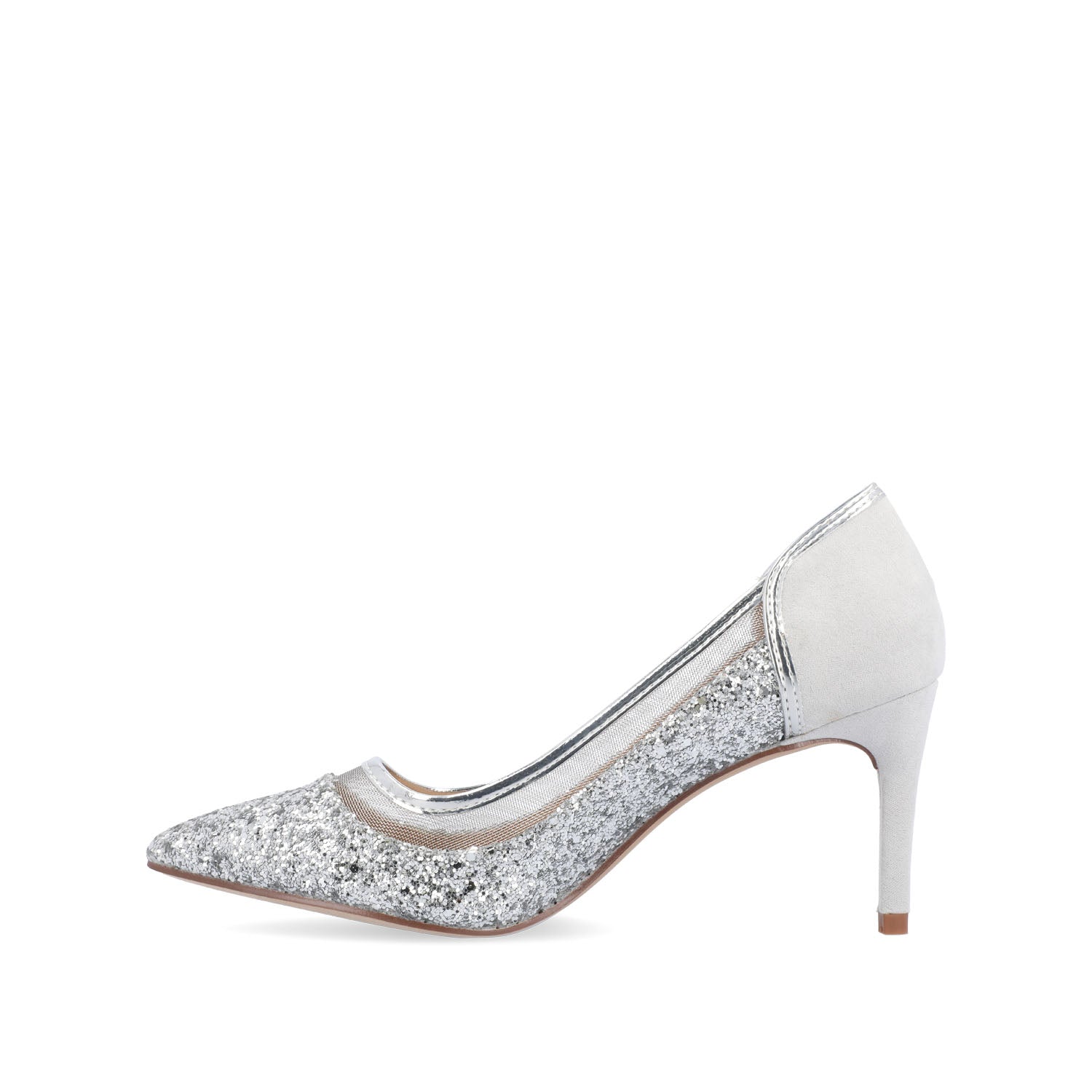 KALANI STILETTO HEELS IN GLITTER MATERIAL - Silver Glitter 2