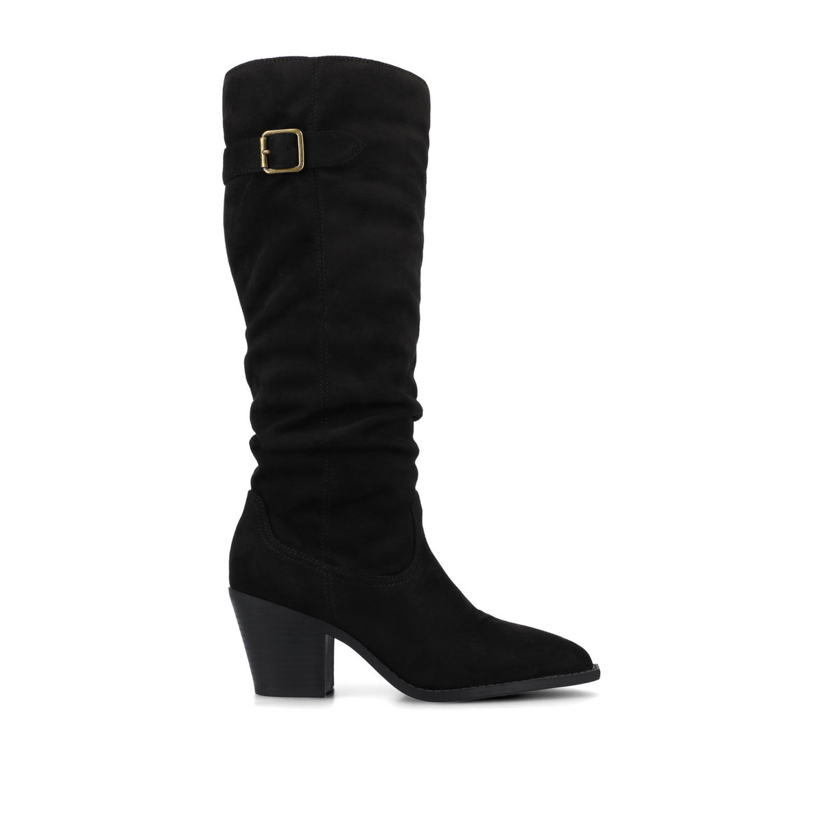 KALEAH KNEE HIGH SLOUCHY BOOT IN EXTRA WIDE CALF - Black