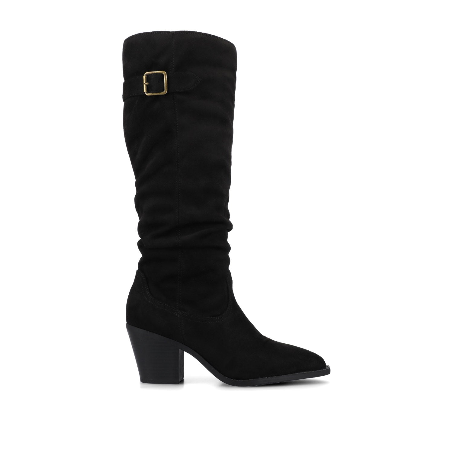 KALEAH KNEE HIGH SLOUCHY BOOT IN WIDE CALF - Black