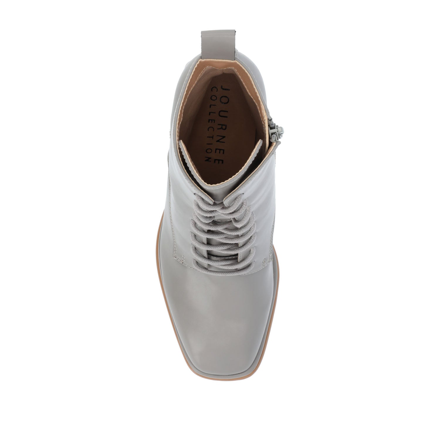 KALINDI LACE-UP BOOTIES IN WIDE - Grey PU