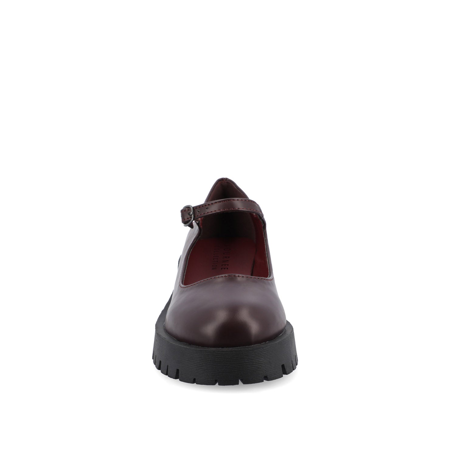 KAMIE LUG SOLE MARY JANE FLATS - Wine PU