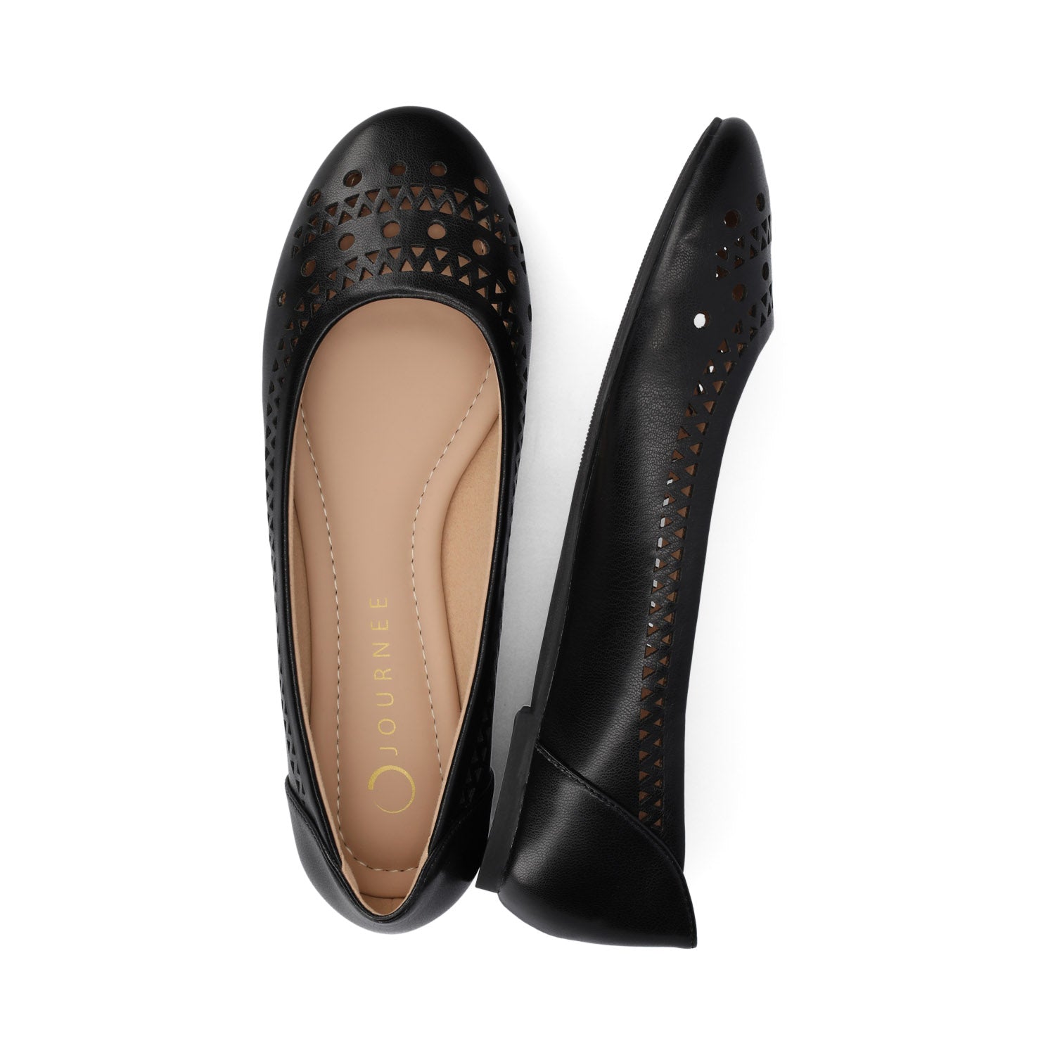 KAMRAH BALLET FLATS IN VEGAN LEATHER - Black PU