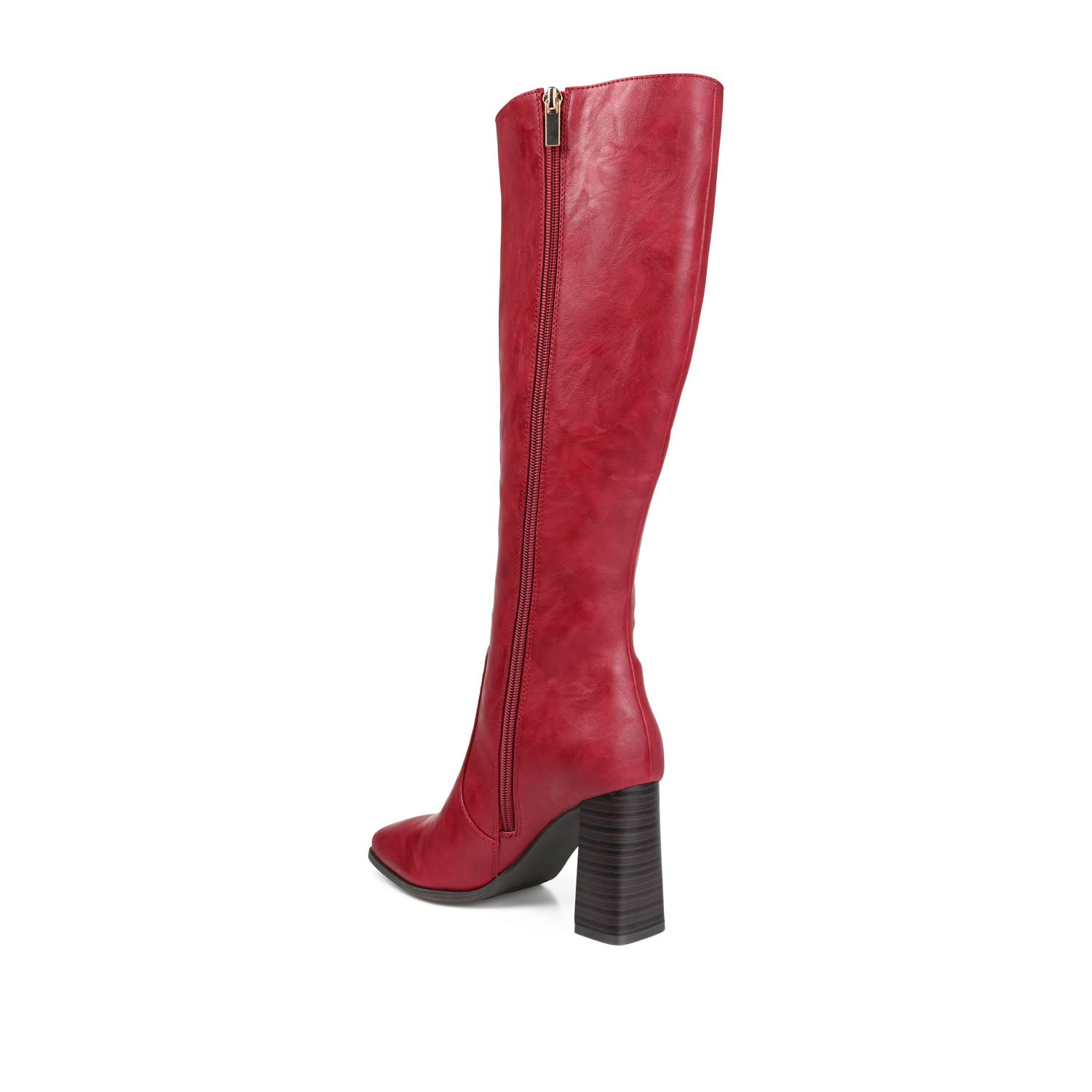 KARIMA TALL BOOTS IN WIDE CALF - Red PU