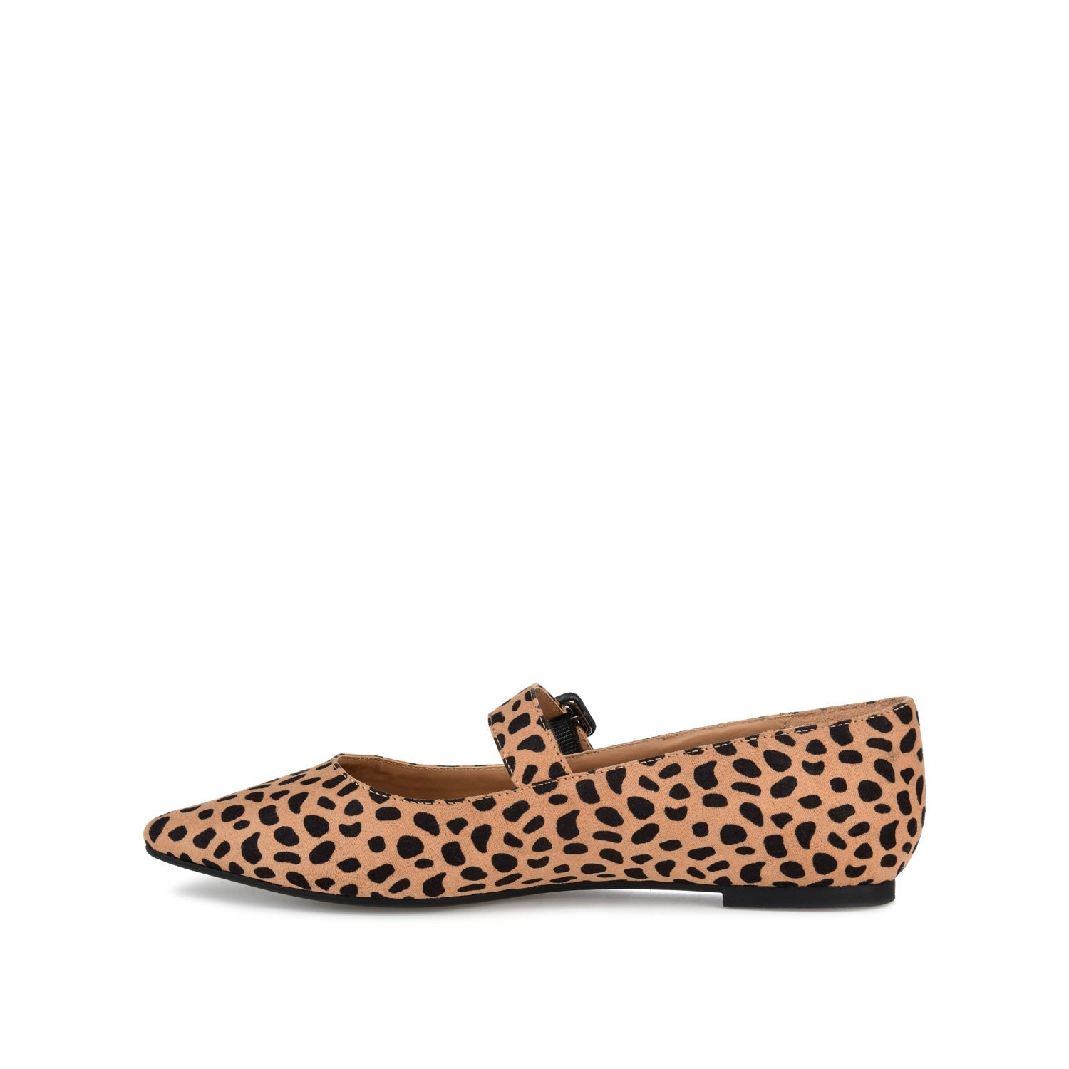 KARISSA MARY JANE FLATS IN FAUX SUEDE - Cheetah Faux Suede