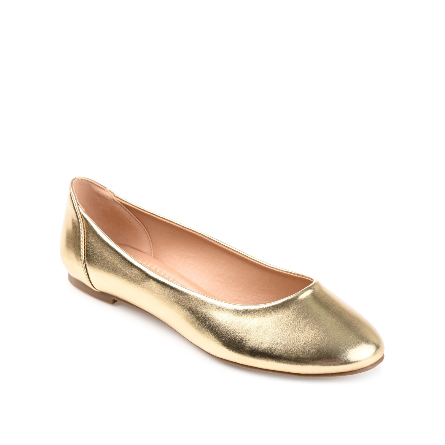KAVN VEGAN LEATHER FLATS IN WIDE - Gold PU