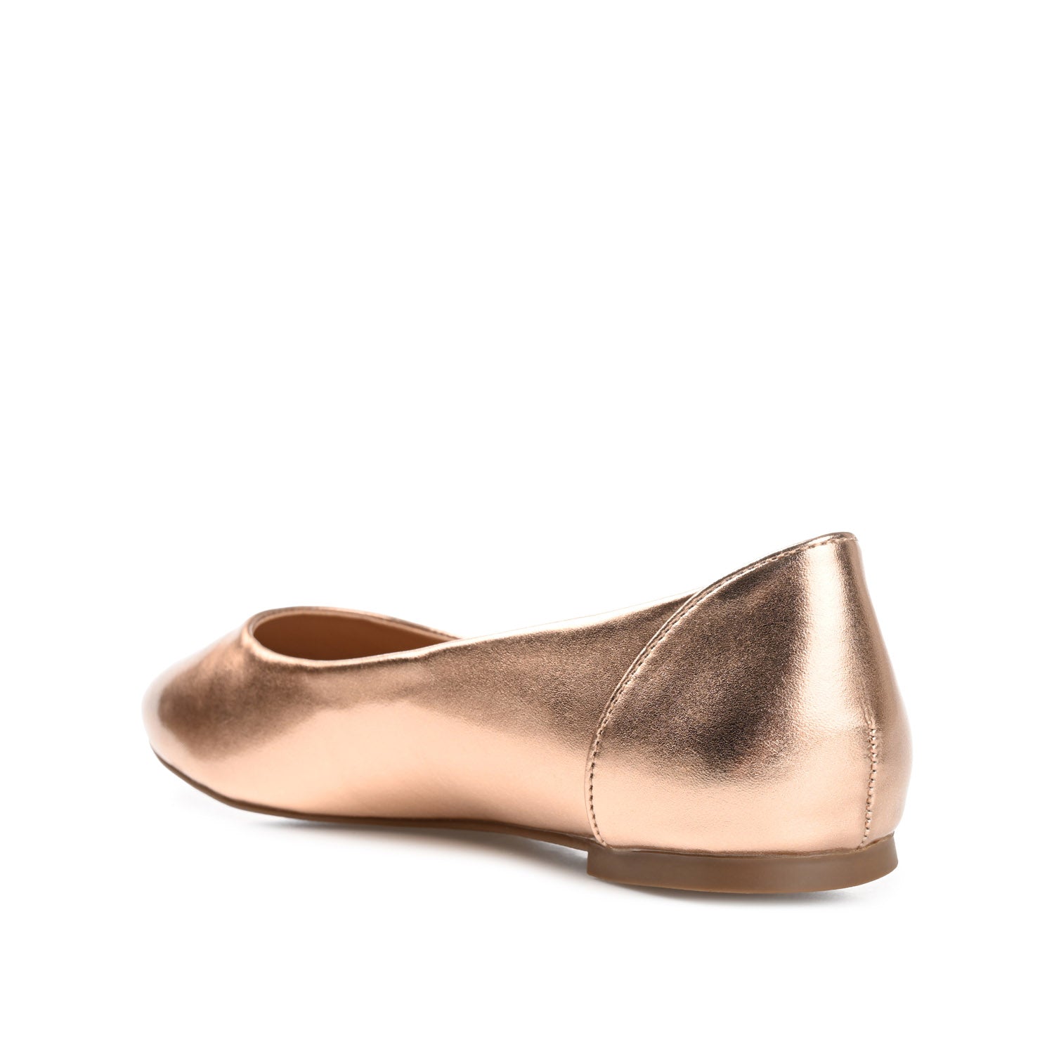 KAVN VEGAN LEATHER FLATS IN WIDE - Rose Gold PU