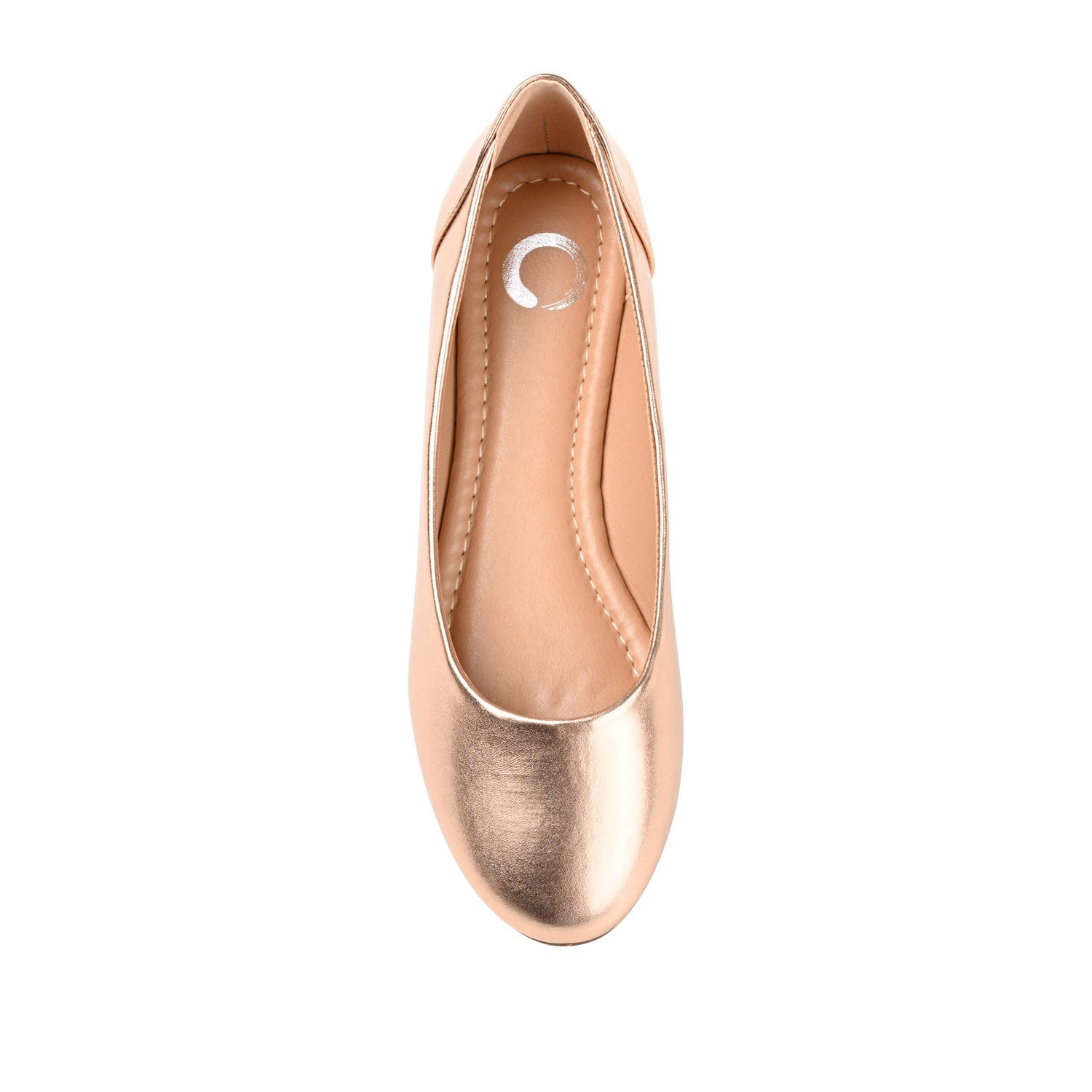 KAVN VEGAN LEATHER FLATS IN WIDE - Rose Gold PU