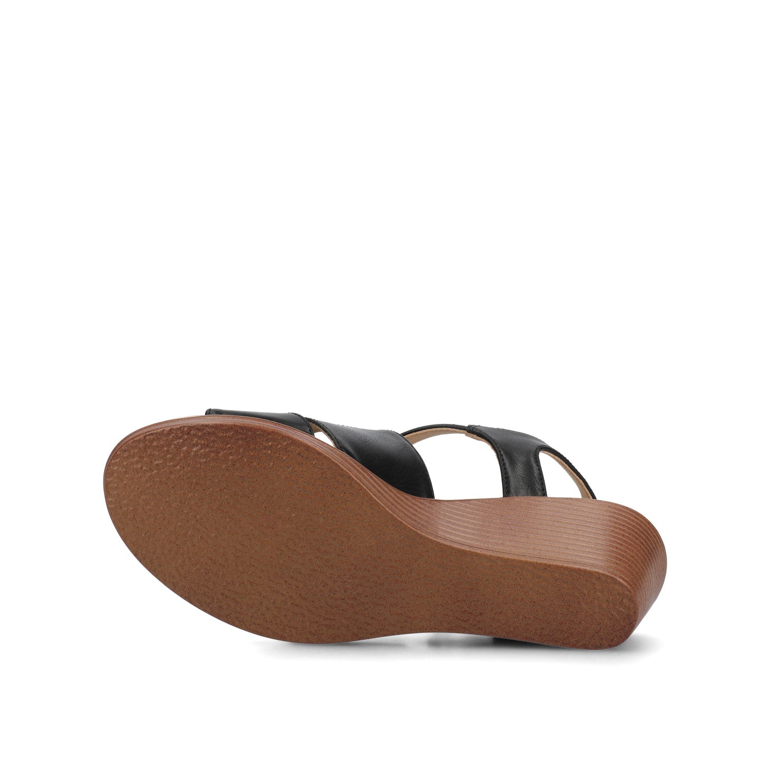 KEDZIEII ANKLE STRAP WEDGE SANDALS IN WIDE - Black