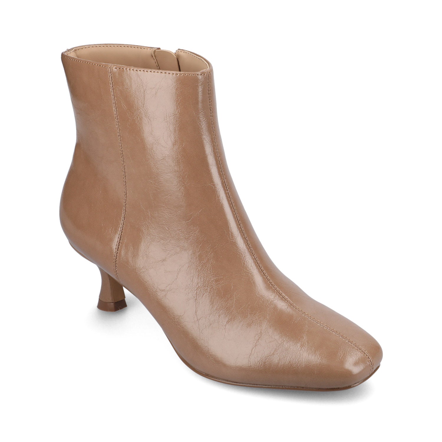 KELSSA POINTED TOE BOOTIES IN WIDE - Taupe Patent
