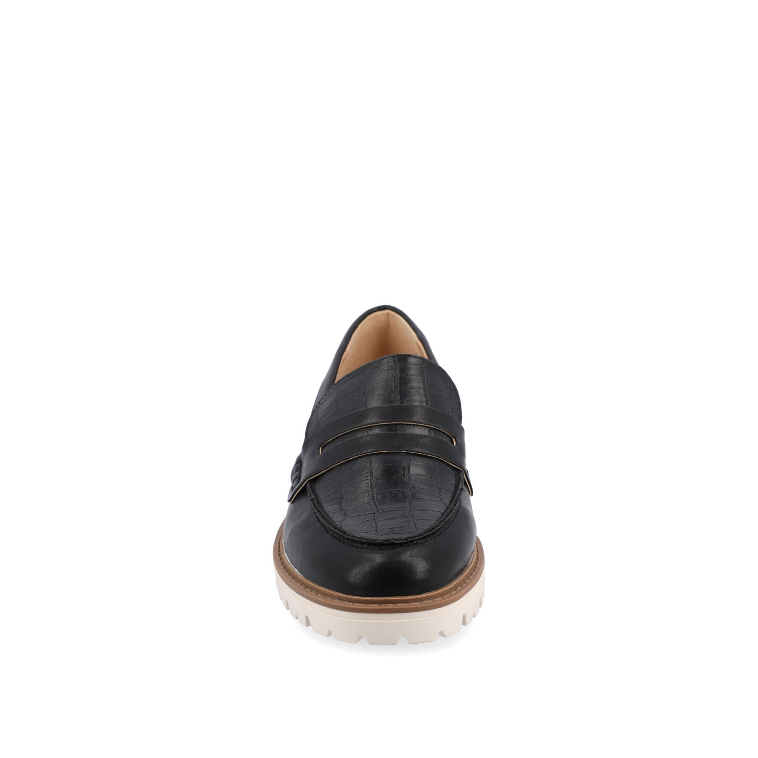 KENLY VEGAN LEATHER LOAFER FLATS IN WIDE - Black PU