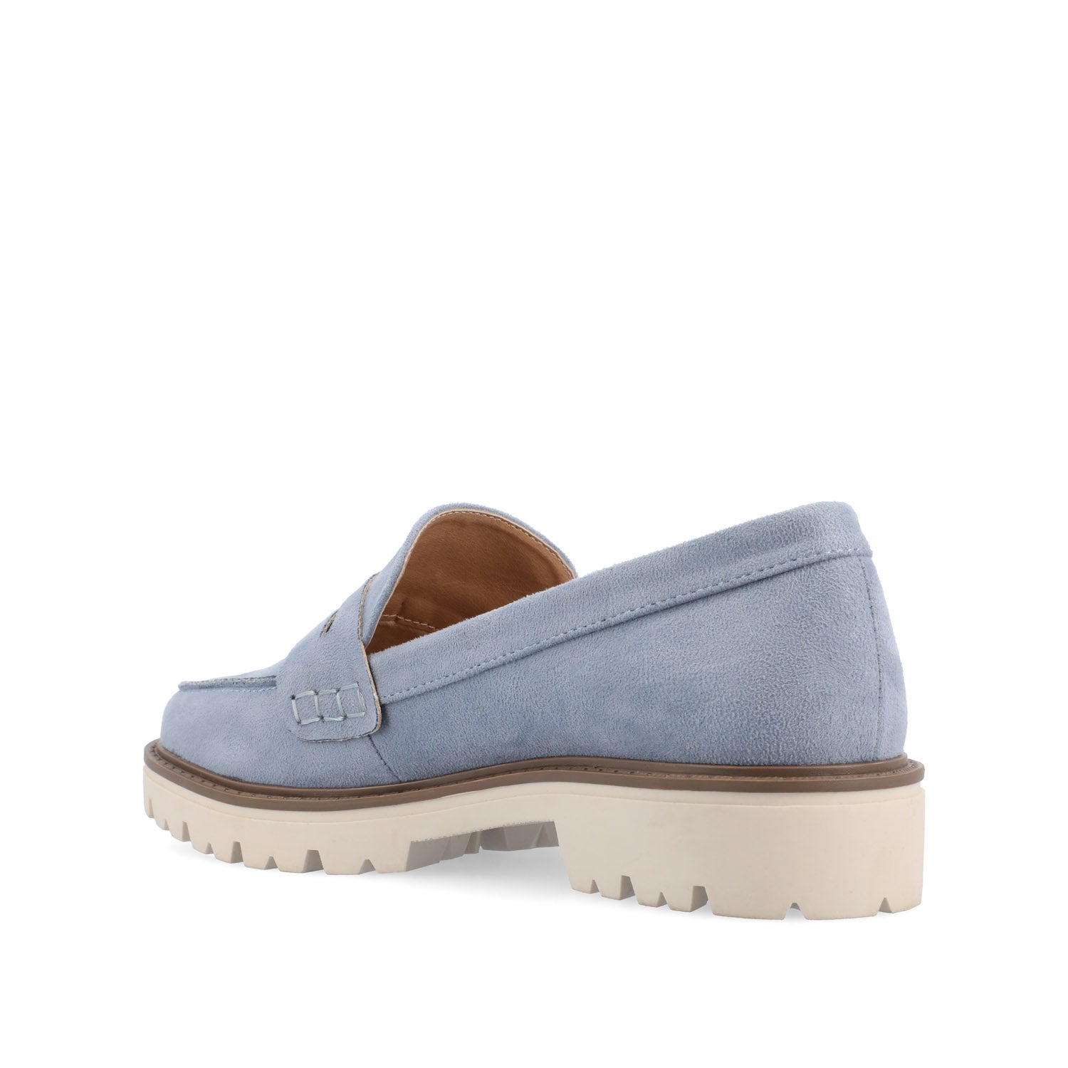 KENLY LOAFER FLATS IN FAUX SUEDE - Light Blue Faux Suede