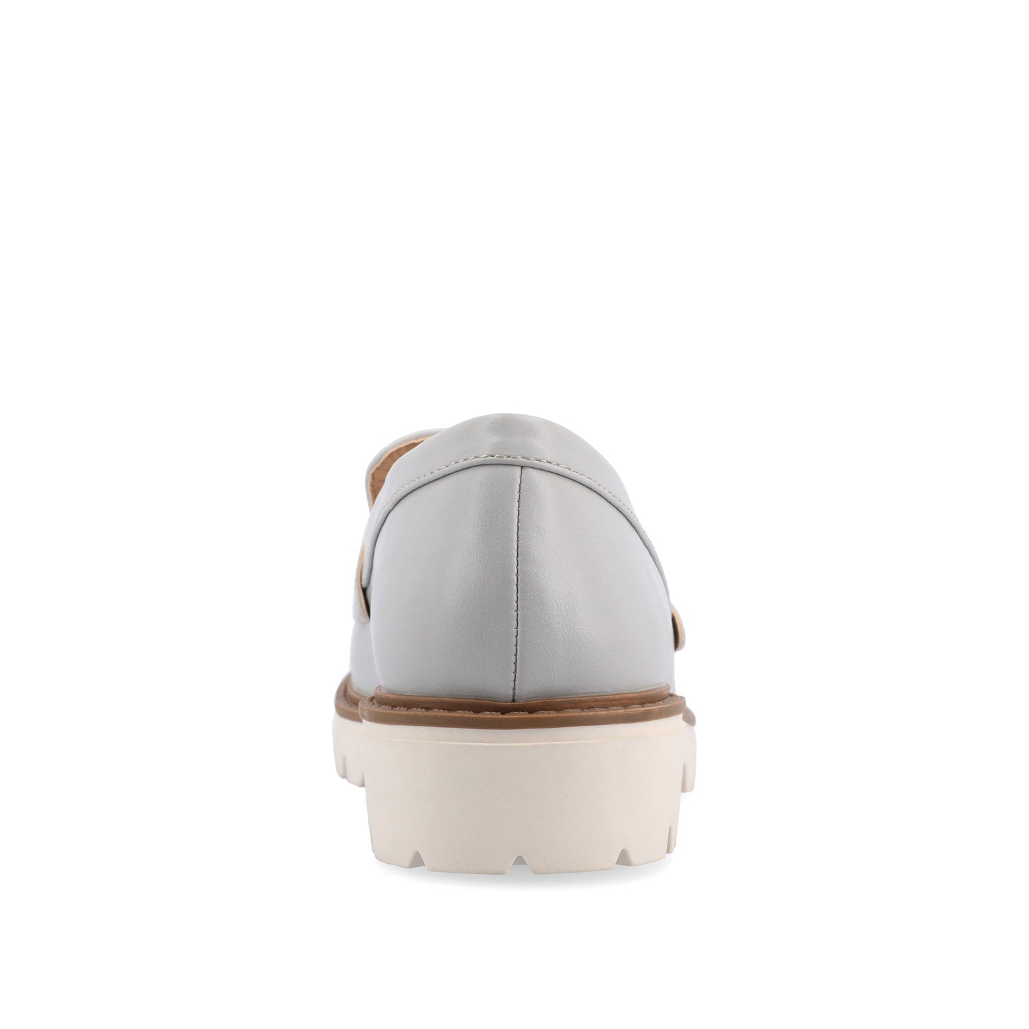 KENLY VEGAN LEATHER LOAFER FLATS IN WIDE - Grey PU