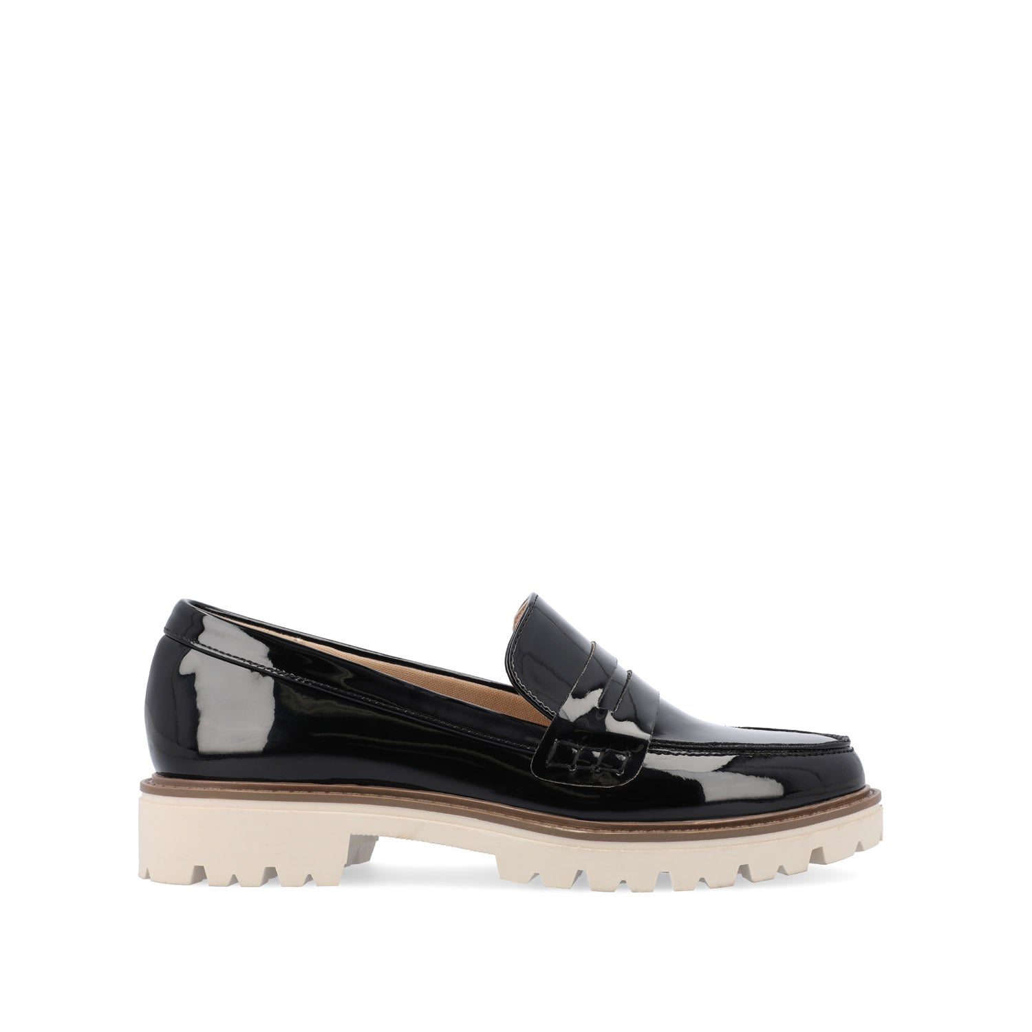 KENLY LOAFER FLATS IN VEGAN LEATHER - Black Patent
