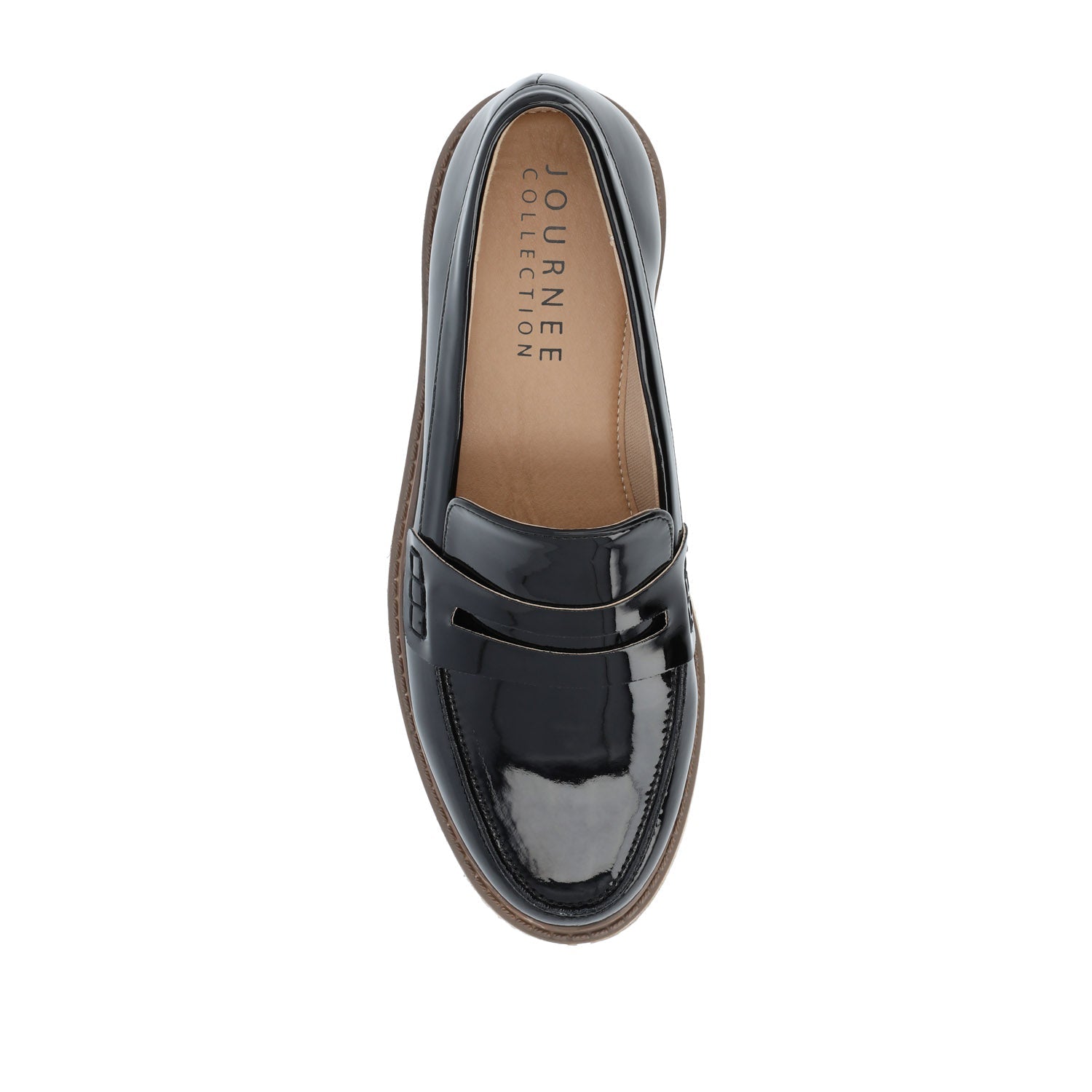 KENLY VEGAN LEATHER LOAFER FLATS IN WIDE - Black Patent