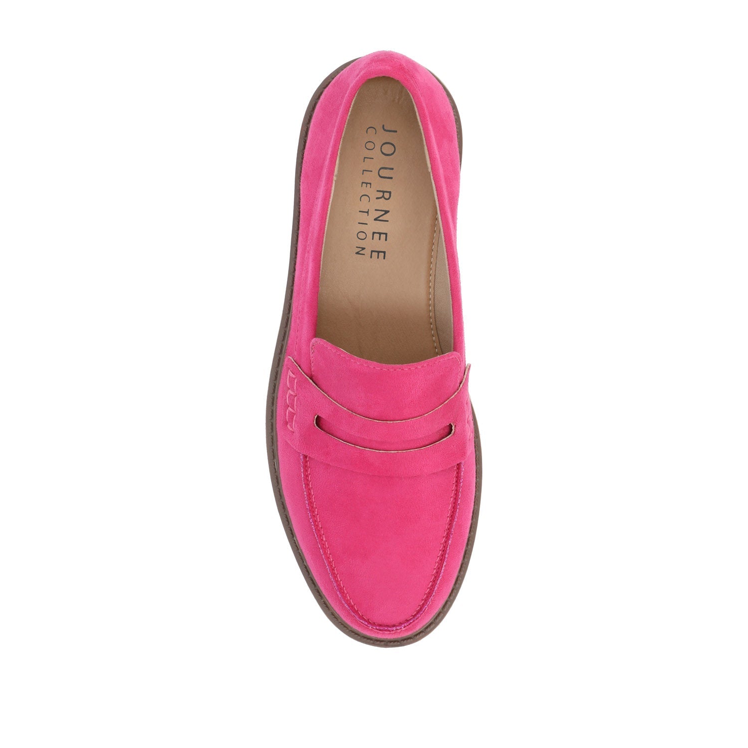 KENLY FAUX SUEDE LOAFER FLATS IN WIDE - Pink Faux Suede