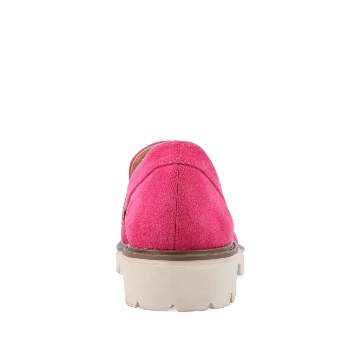 KENLY FAUX SUEDE LOAFER FLATS IN WIDE - Pink Faux Suede